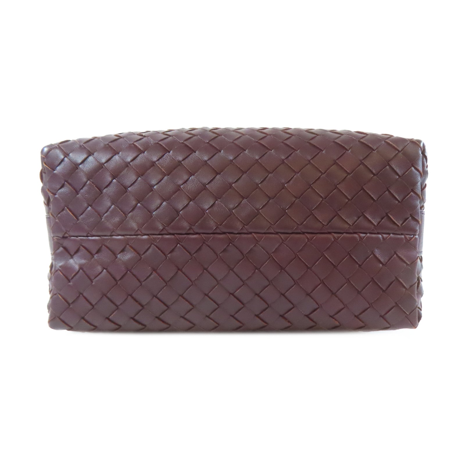 BOTTEGA VENETA 織紋牛皮皮革Shoulder Bag銀扣手挽袋啡色