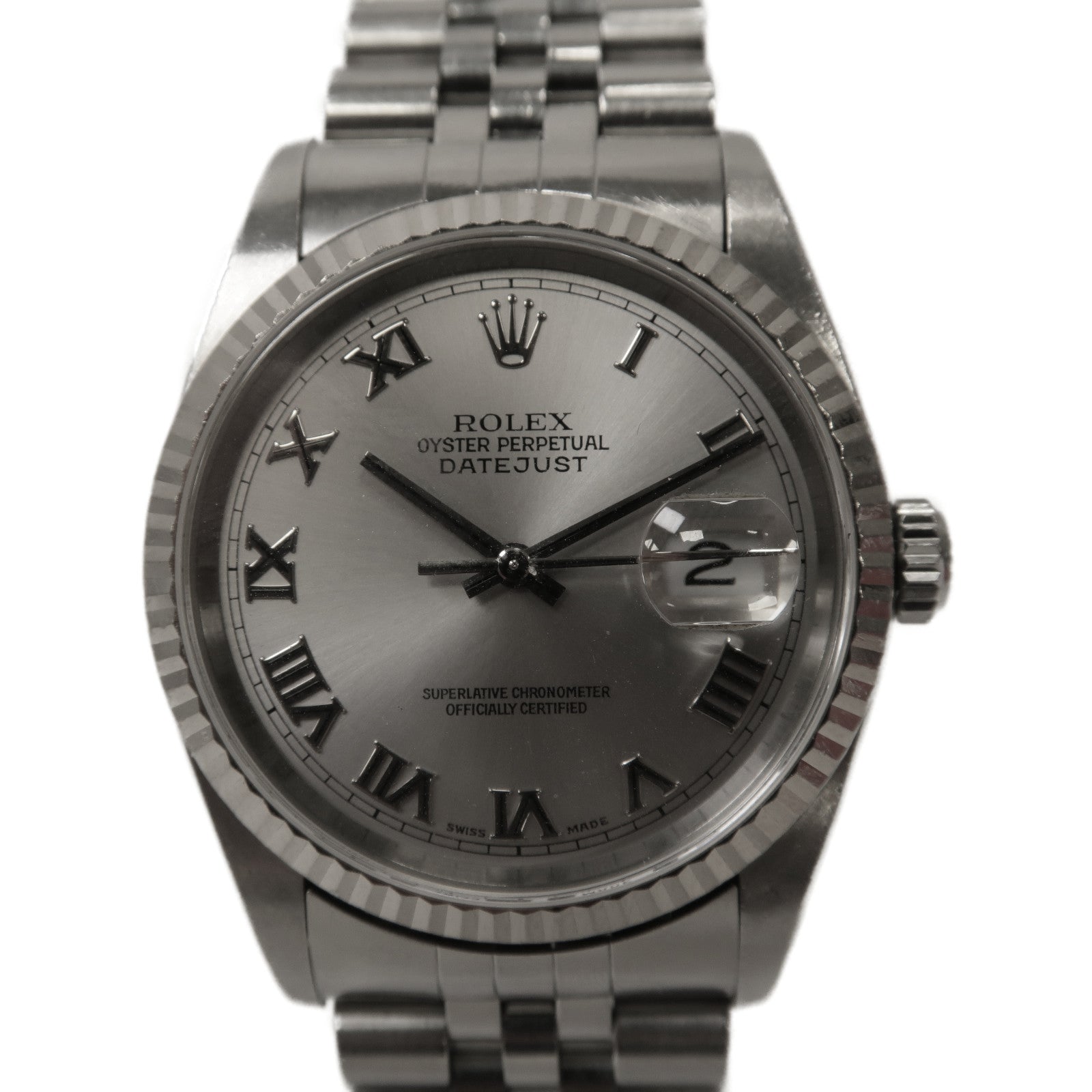 ROLEX Datejust 36mm不鏽鋼自動機芯手錶銀色