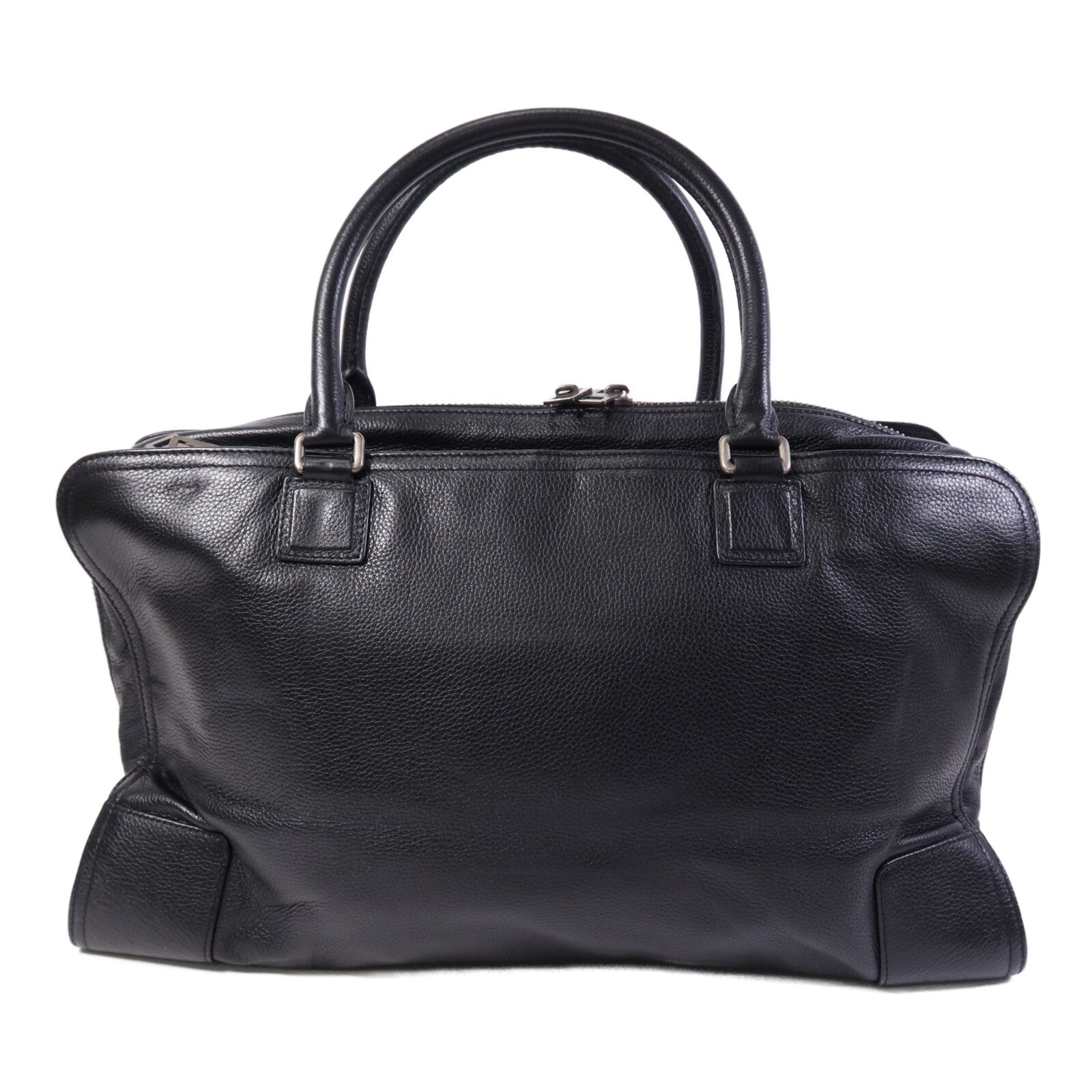LOEWE 帆布Tote Bag銀扣肩背袋