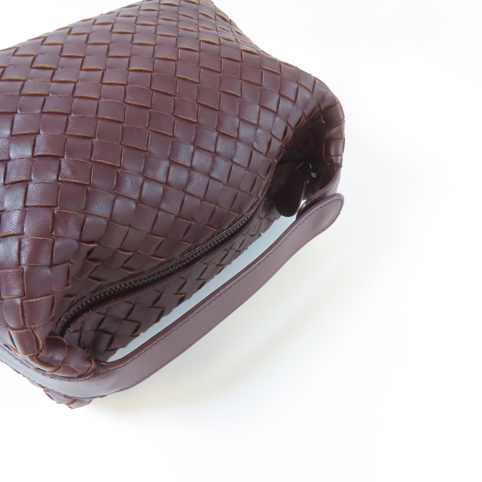 BOTTEGA VENETA 織紋牛皮皮革Shoulder Bag銀扣手挽袋啡色