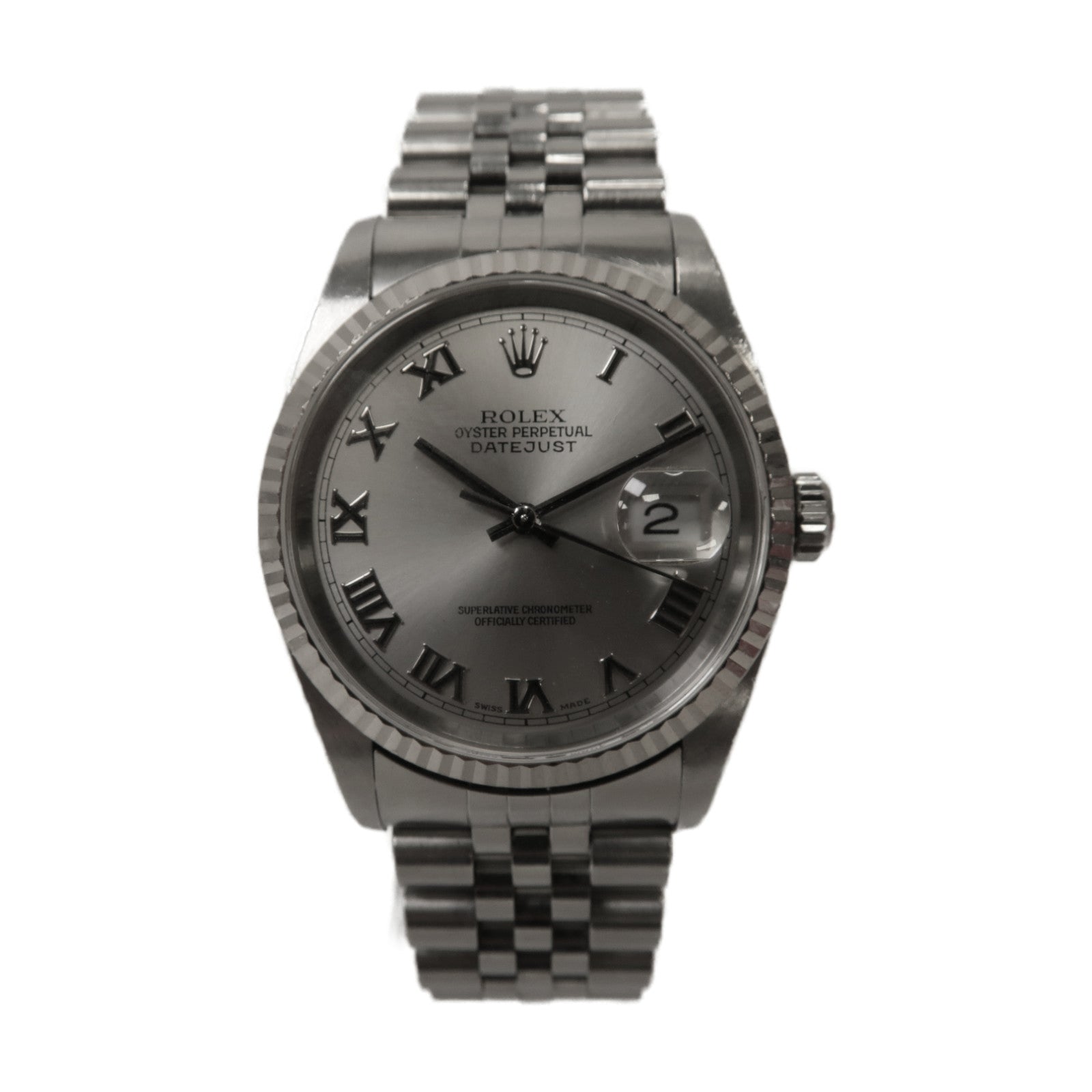 ROLEX Datejust 36mm不鏽鋼自動機芯手錶銀色