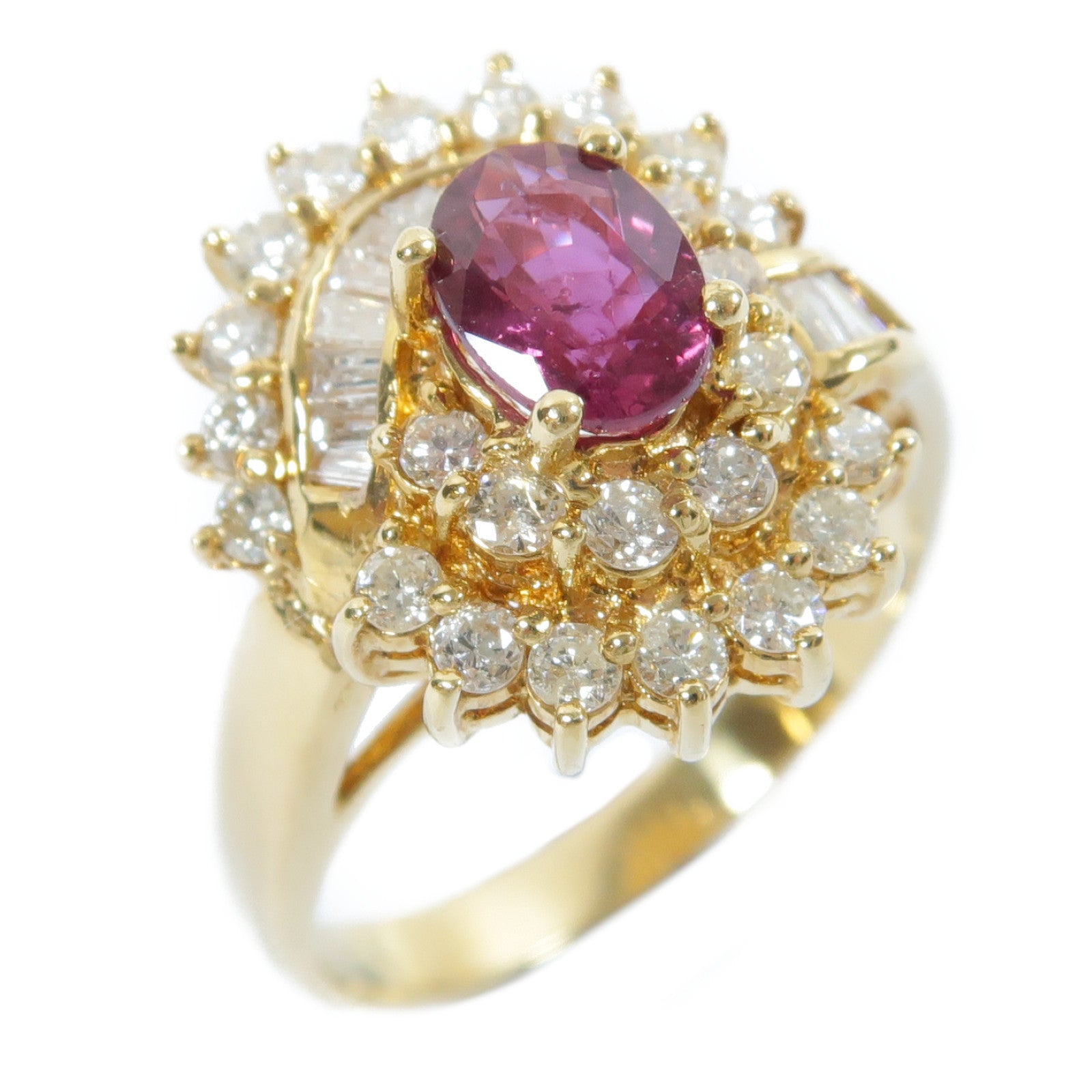 JEWELRY 【激減優惠】18K黃金Ruby Diamond Ring 0.84ct鑽石/0.98ct紅寶石戒指US#7.25