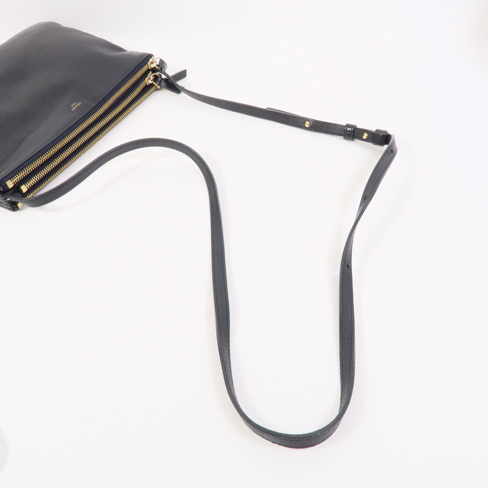 CELINE 牛皮皮革Trio肩背袋