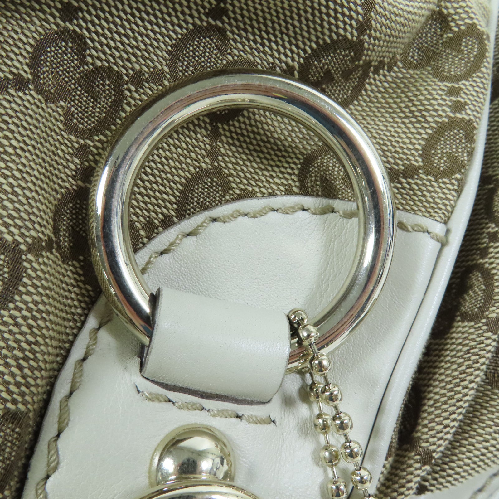 GUCCI 帆布2 Way Shoulder銀扣手挽肩背兩用袋