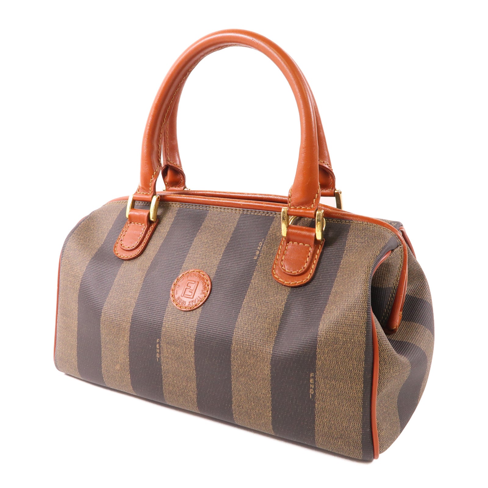 FENDI 【激減優惠】塗層帆布Vintage Pequin Convertible Boston Bag金扣手挽肩背兩用袋