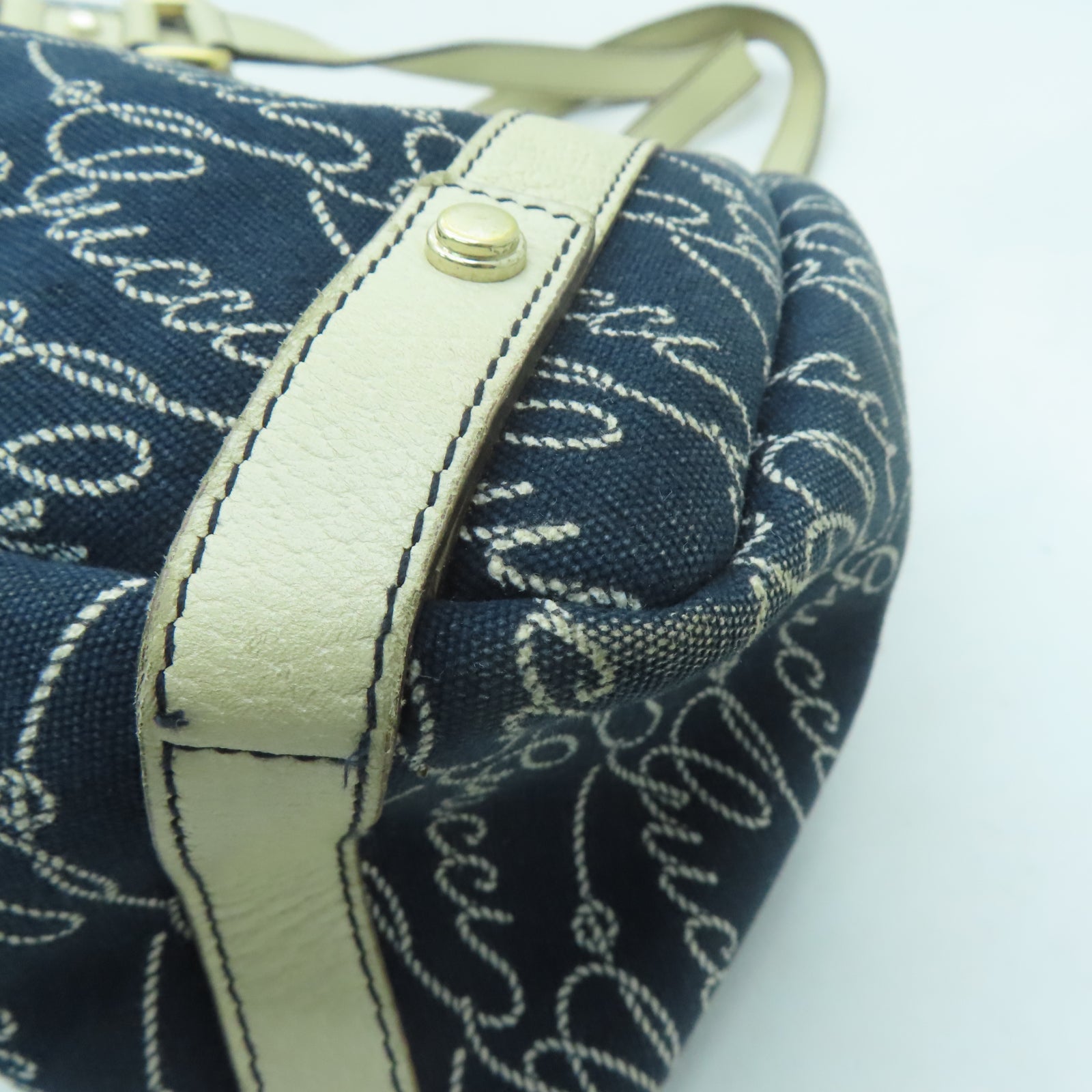GUCCI 【激減優惠】帆布Shoulder Bag金扣肩背袋藍色/白色