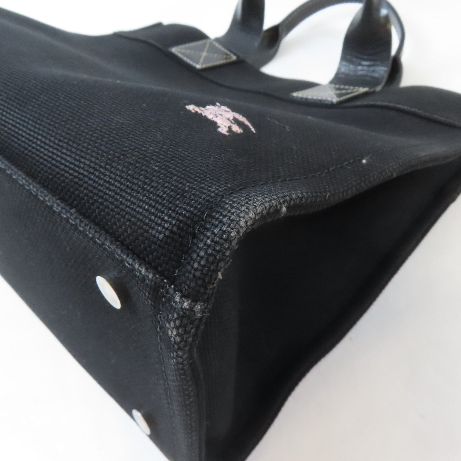 BURBERRY BLUE LABEL 帆布Tote Bag銀扣手挽袋黑色