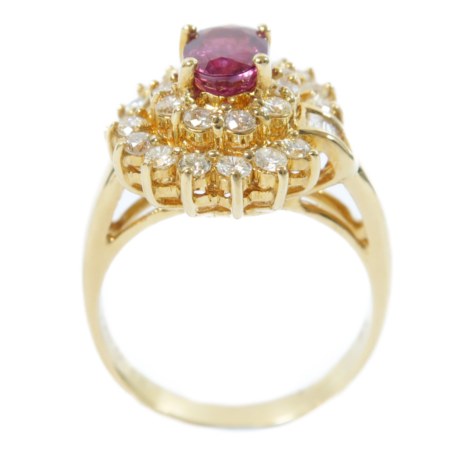 JEWELRY 【激減優惠】18K黃金Ruby Diamond Ring 0.84ct鑽石/0.98ct紅寶石戒指US#7.25