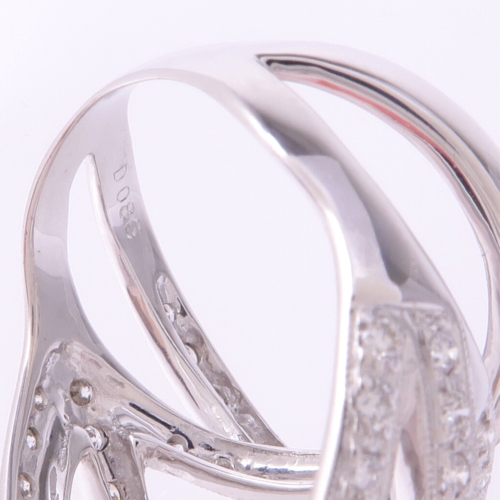 JEWELRY 18K白金Pink Sapphire Diamond Ring粉紅藍寶石/鑽石戒指US#8