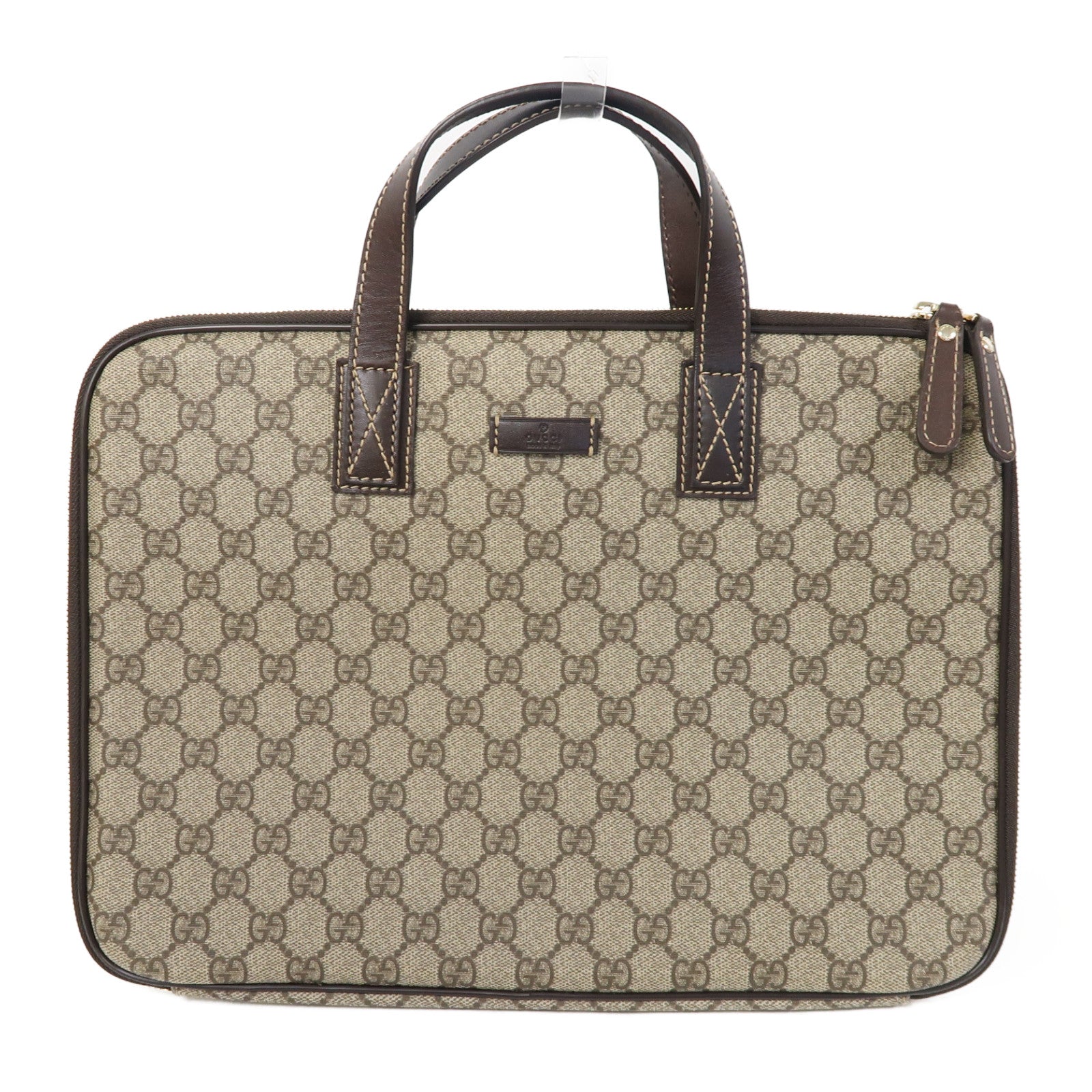 GUCCI 塗層帆布Briefcase金扣商務包/公事包啡色