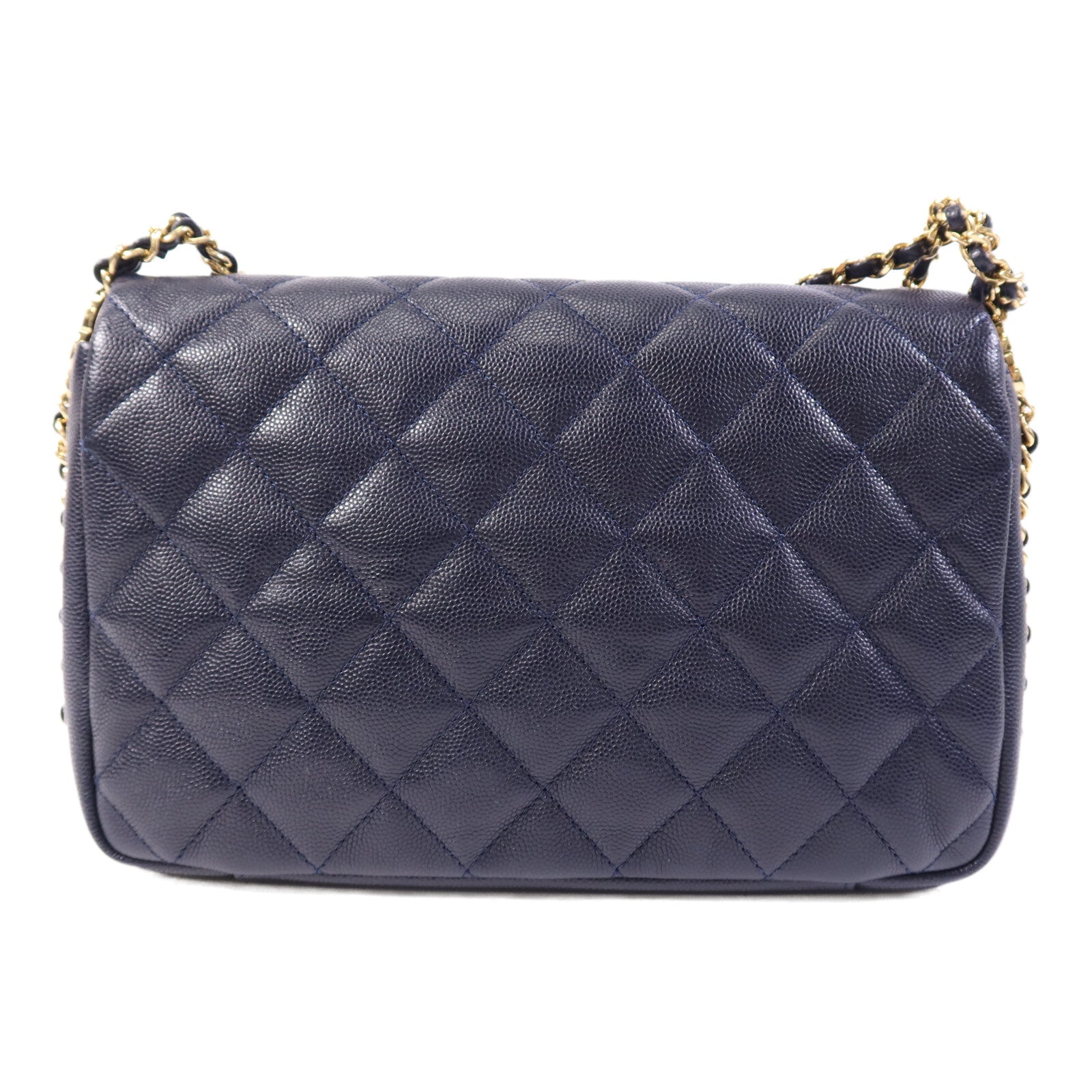 CHANEL 牛皮皮革Shoulder Bag金扣鏈帶肩背袋