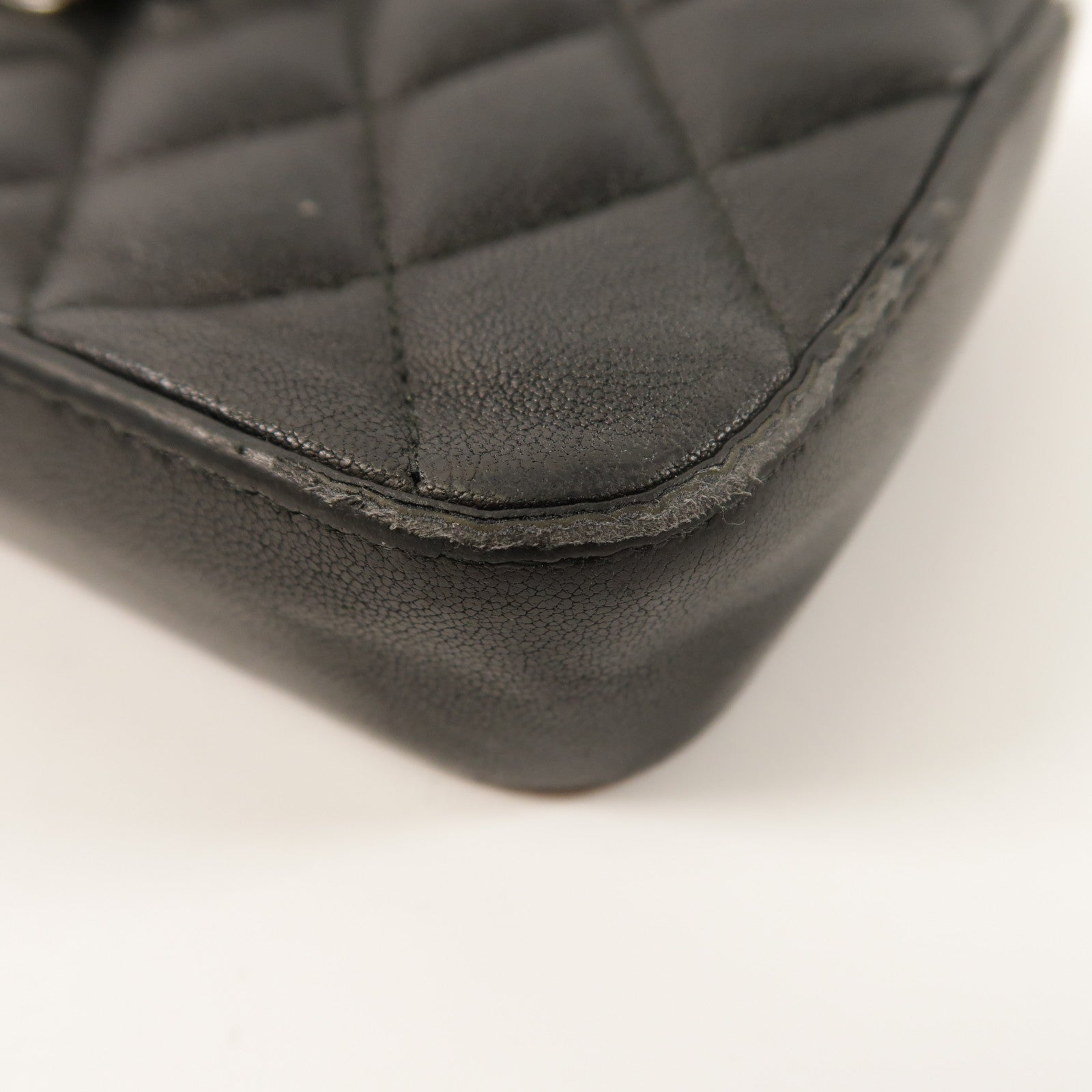 CHANEL 羊皮皮革Chain Shoulder銀扣鏈帶肩背袋