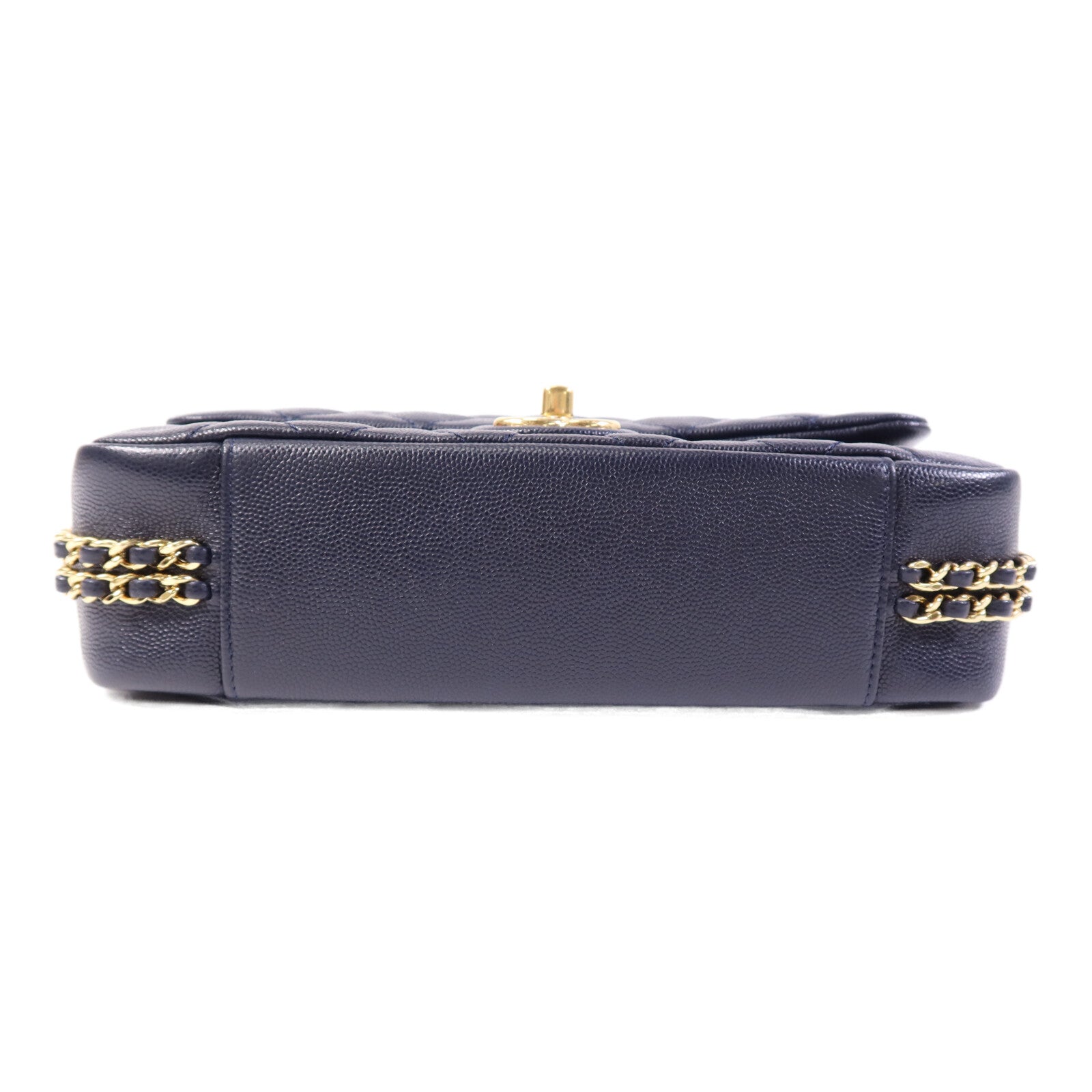 CHANEL 牛皮皮革Shoulder Bag金扣鏈帶肩背袋
