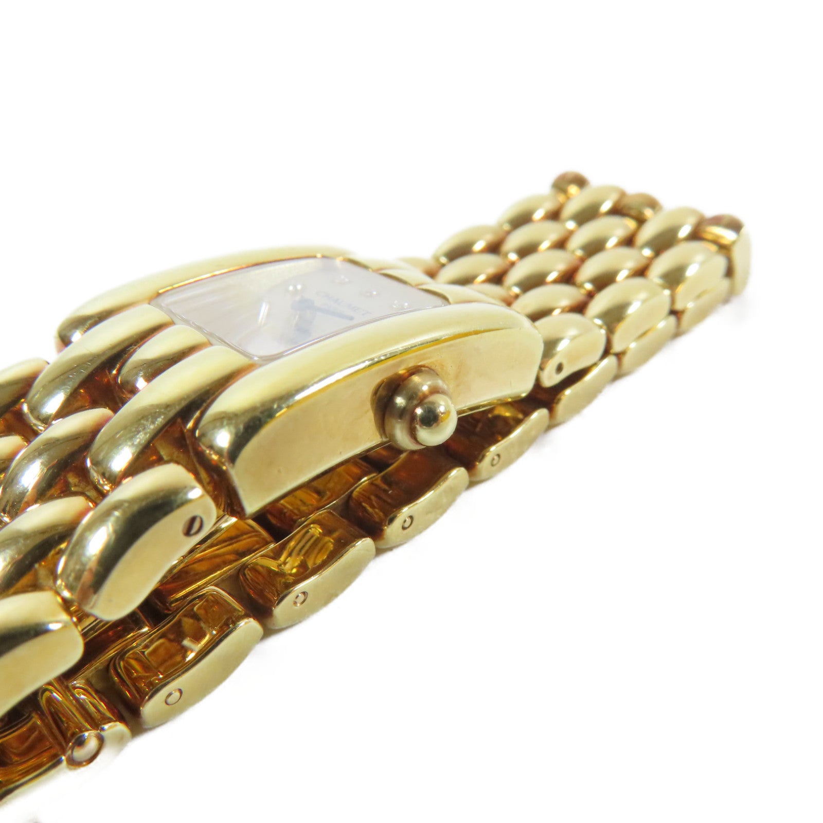 Chaumet Classic Gold Tone PS 18K黃金手錶石英機芯米色