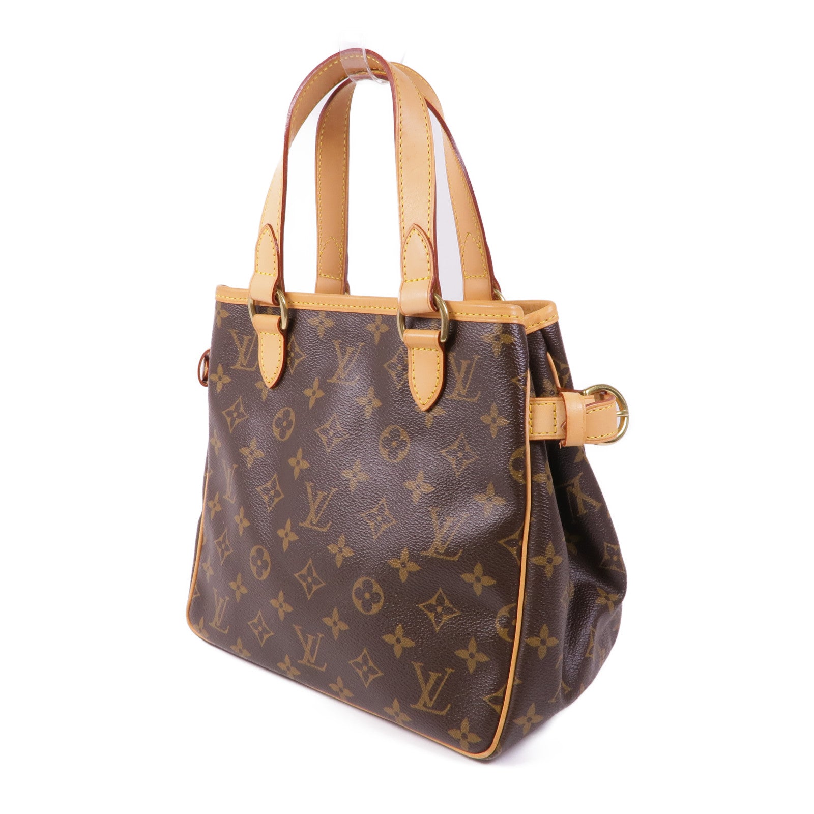 LOUIS VUITTON Monogram Batignolles金扣手挽袋棕色