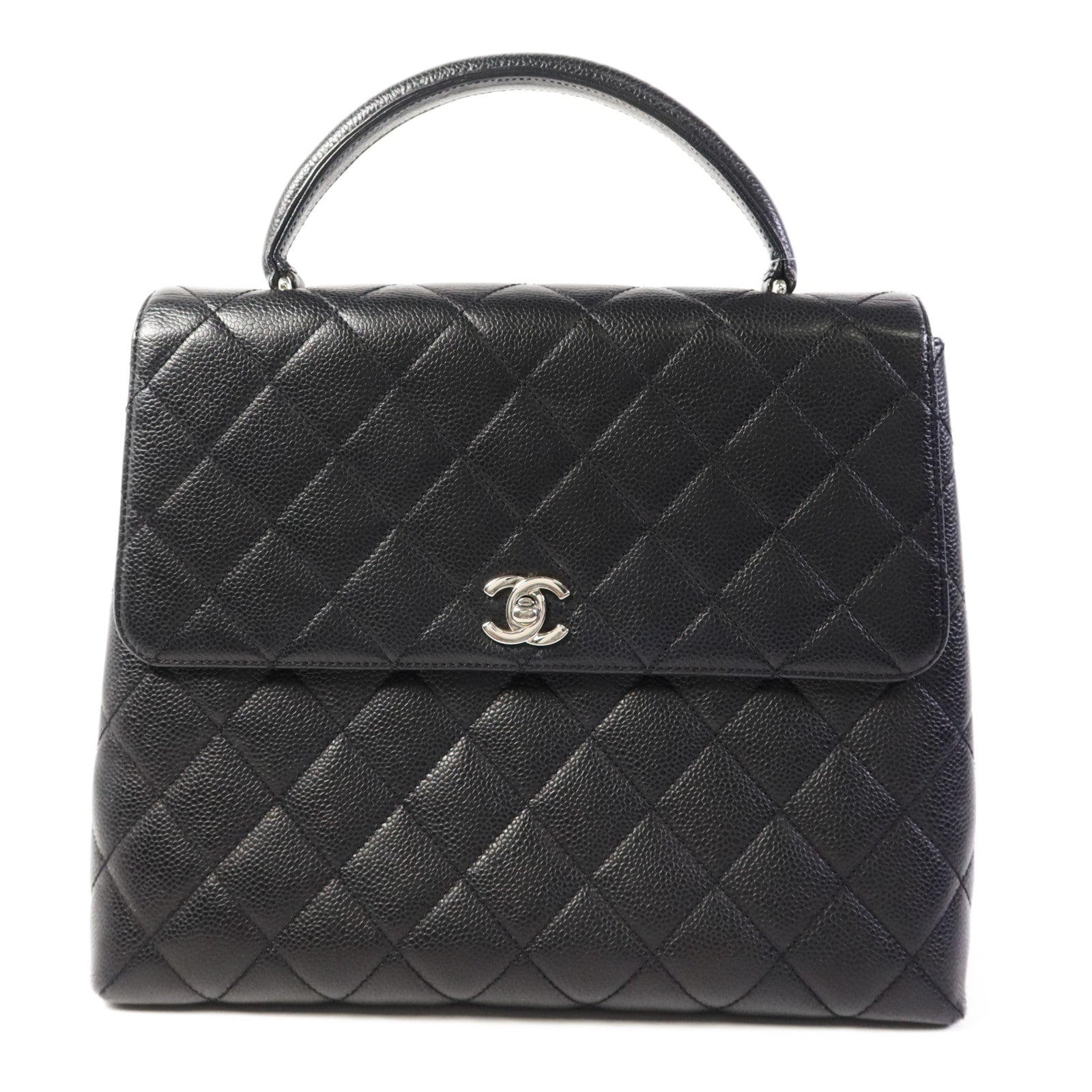 CHANEL 牛皮皮革Matelasse Bag銀扣手挽袋