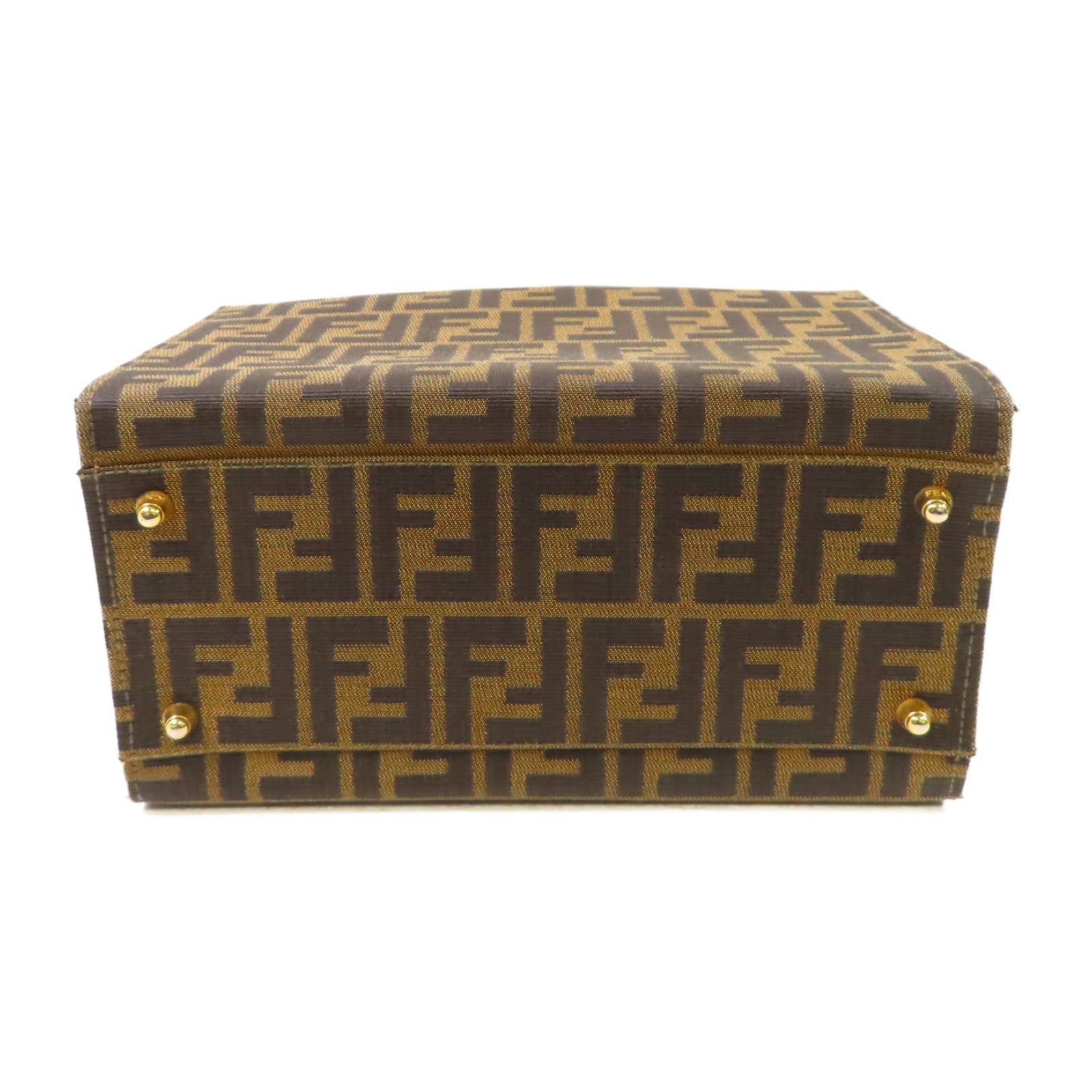 FENDI 帆布Sukka Afor Vintage Bag金扣手挽肩背兩用袋啡色