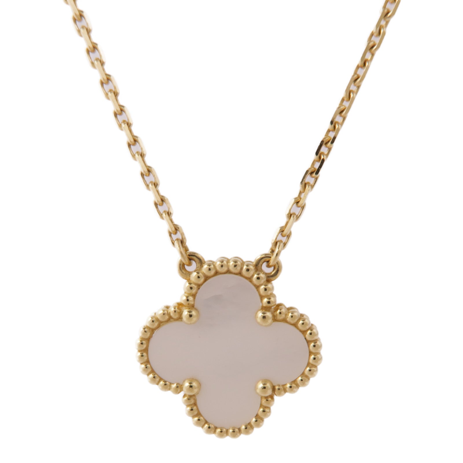 Van Cleef & Arpels 18K黃金/珍珠母貝Vintage Alhambra Necklace項鍊