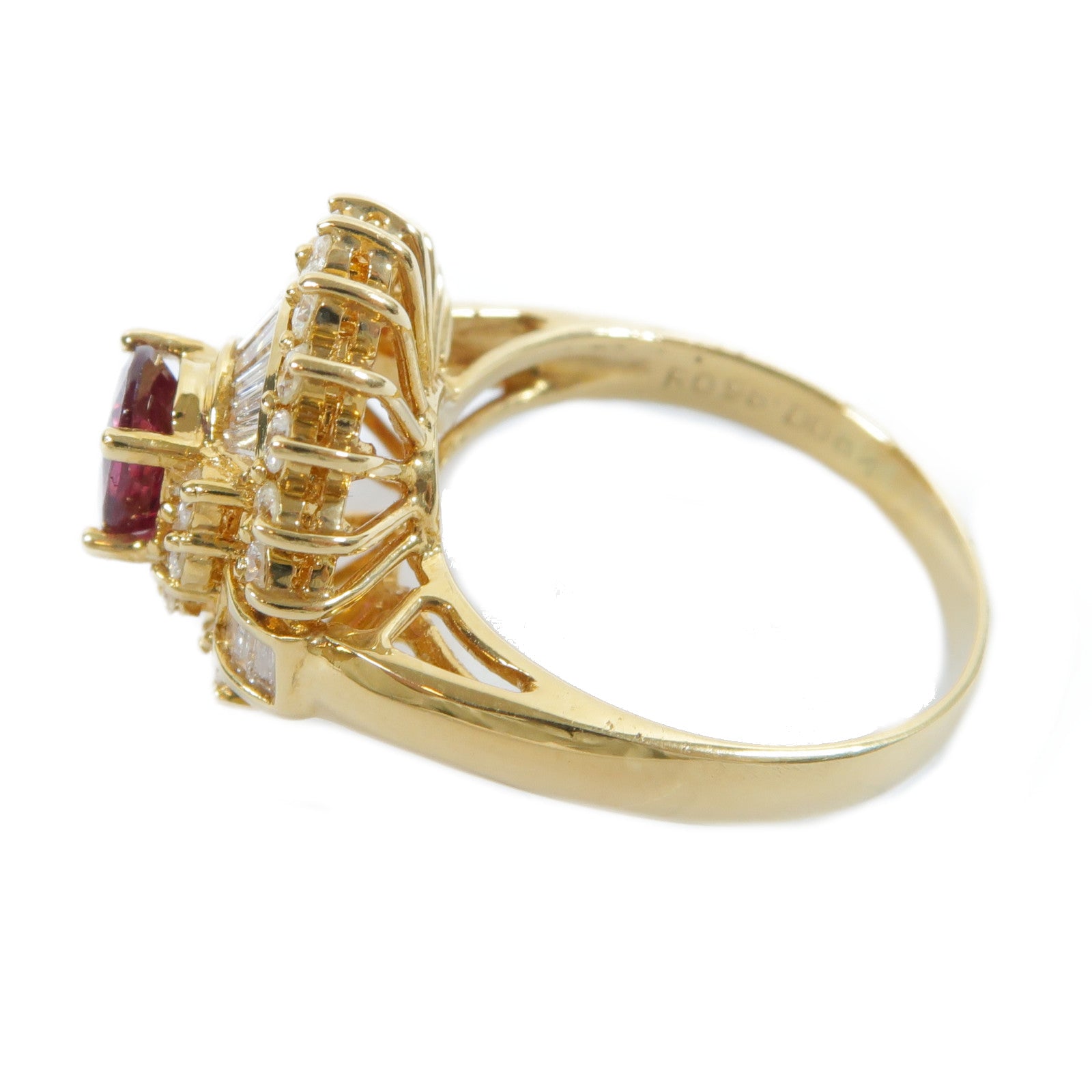 JEWELRY 【激減優惠】18K黃金Ruby Diamond Ring 0.84ct鑽石/0.98ct紅寶石戒指US#7.25