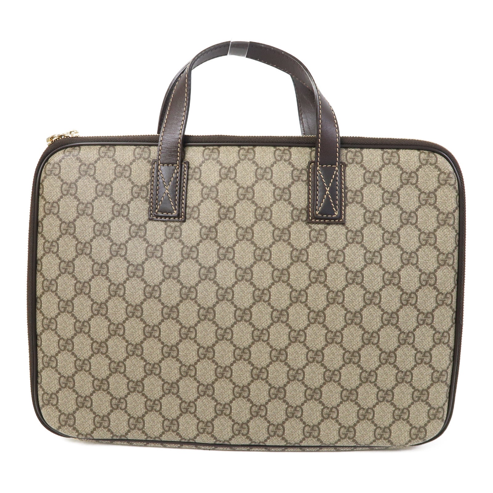 GUCCI 塗層帆布Briefcase金扣商務包/公事包啡色