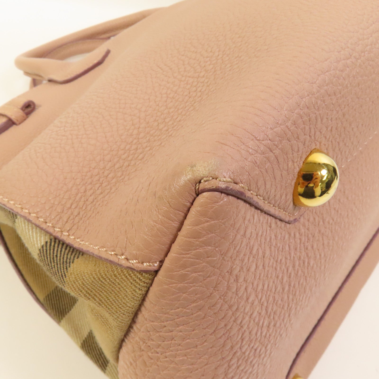 BURBERRY 牛皮皮革2 Way Shoulder金扣手挽肩背兩用袋