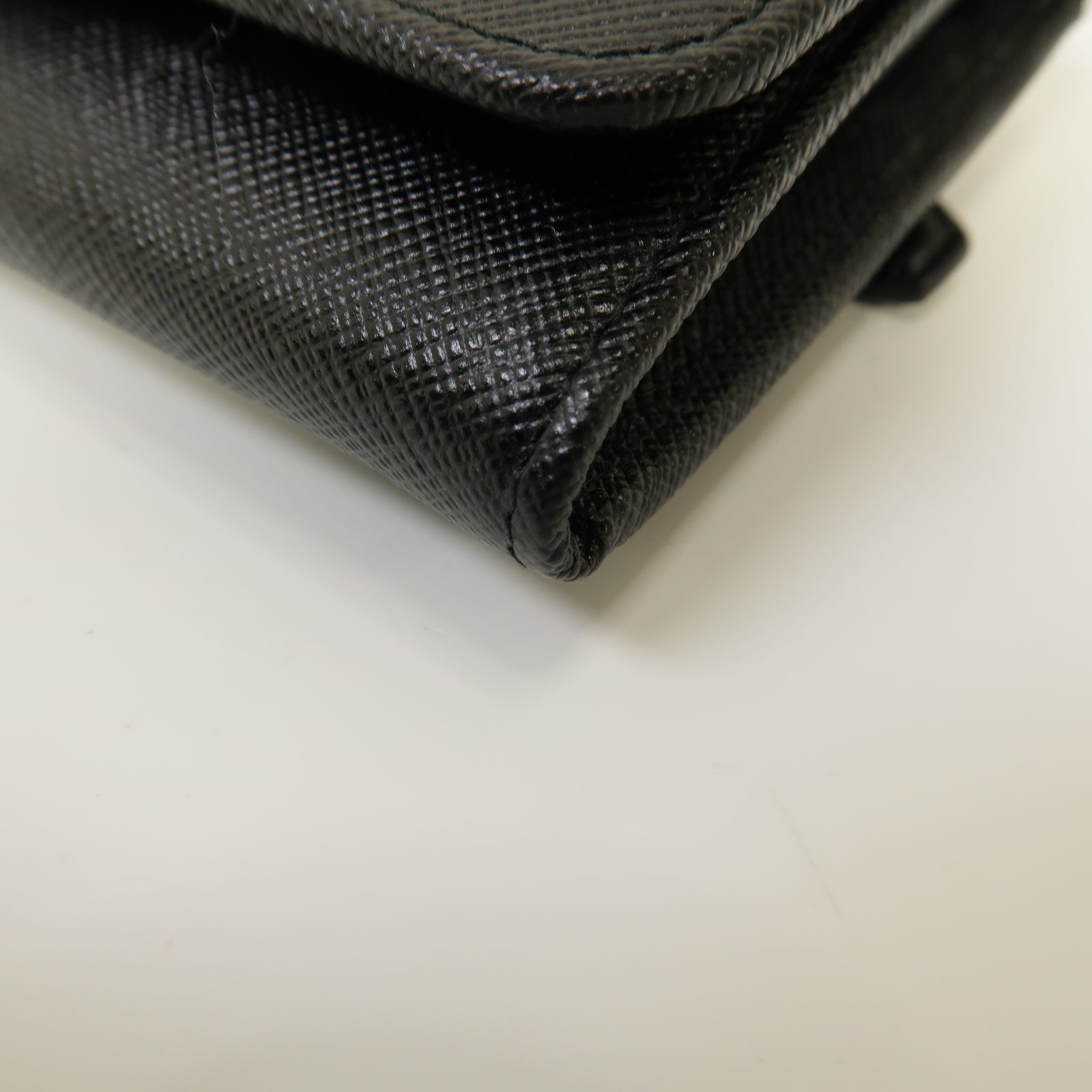 PRADA 牛皮皮革Long wallet金扣長錢包黒色