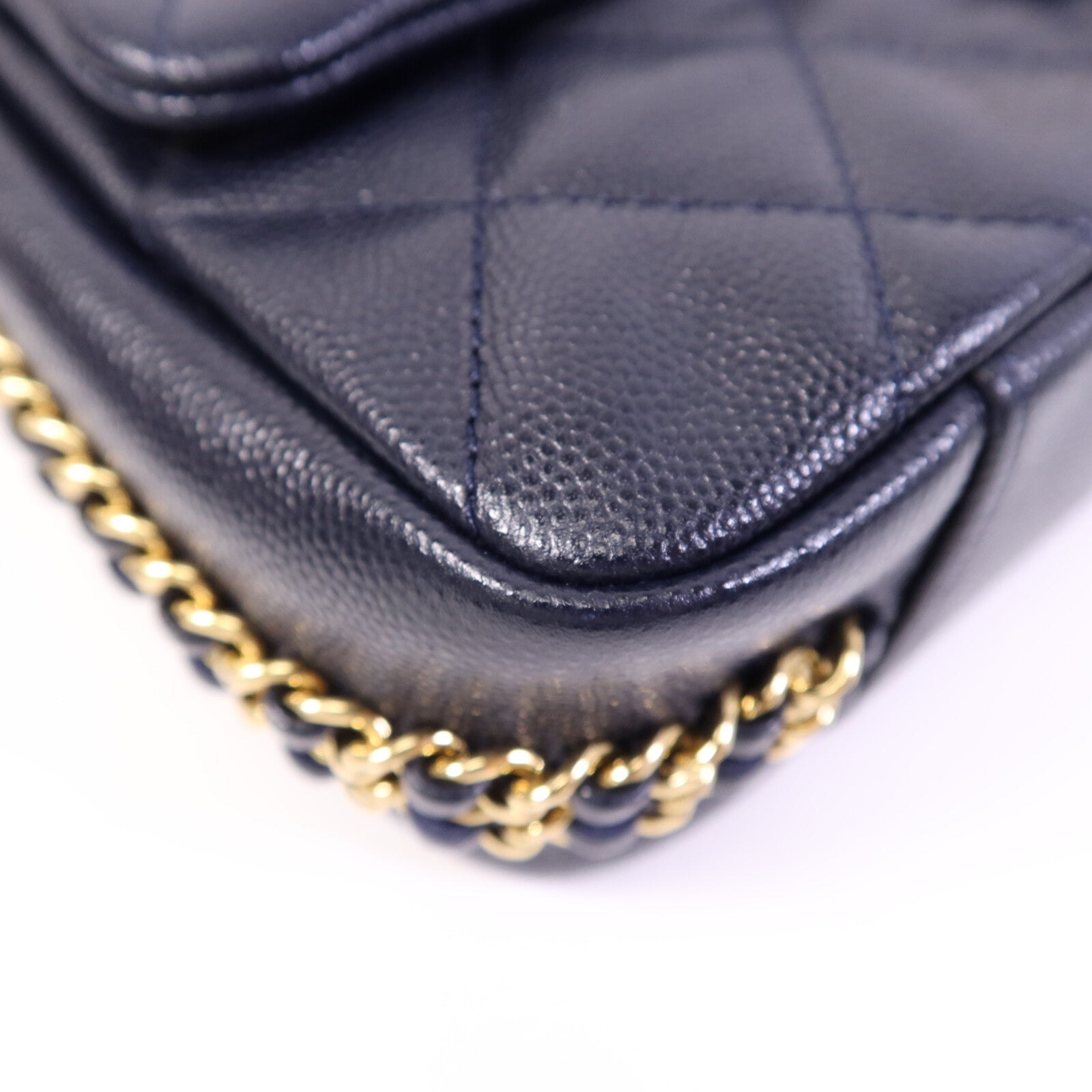 CHANEL 牛皮皮革Shoulder Bag金扣鏈帶肩背袋