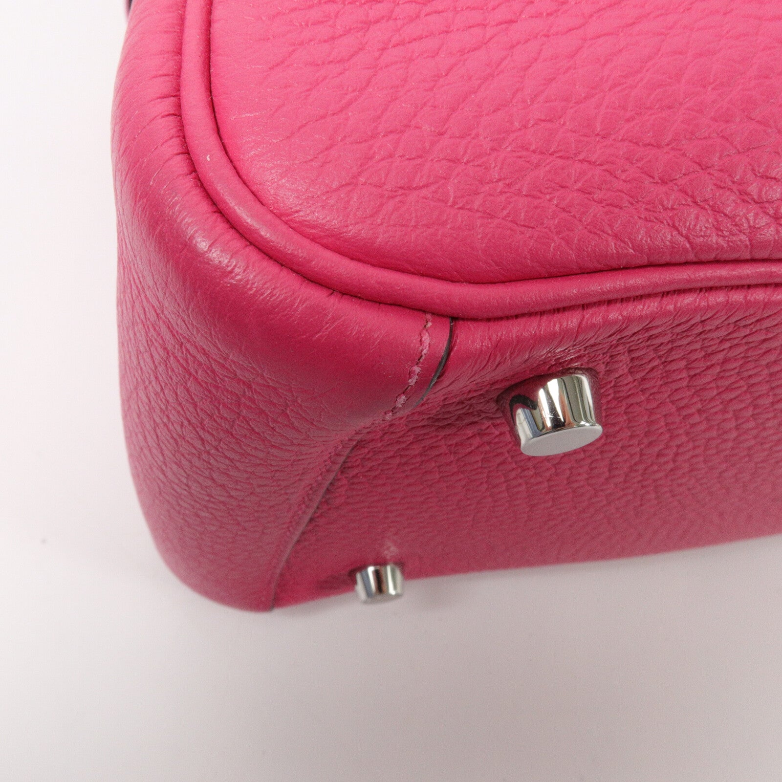 HERMES Clemence皮革Lindy 26手挽肩背兩用袋Rose Extreme