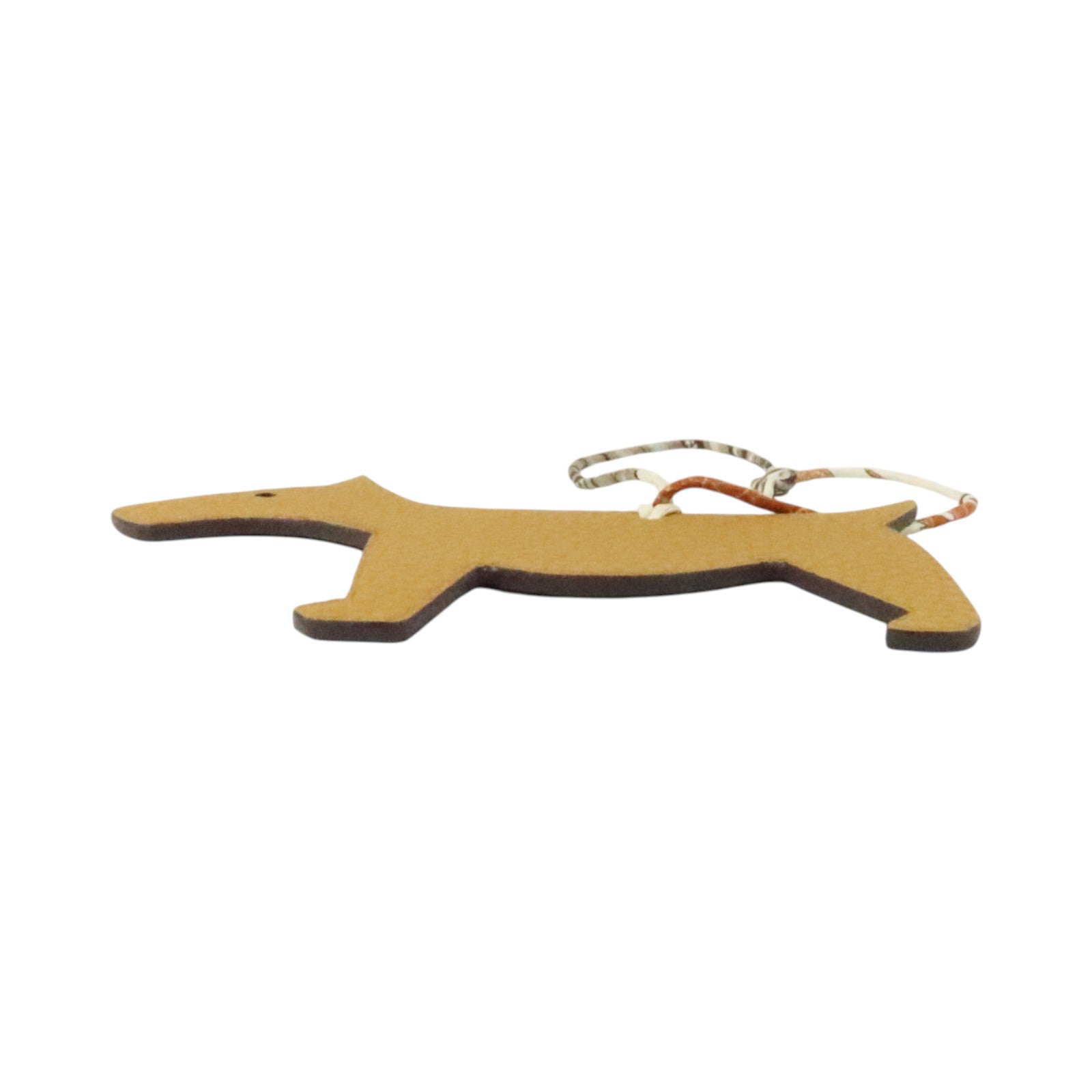 HERMES Clemence皮革Dog Charm掛飾Vert Yucca/Biscuit