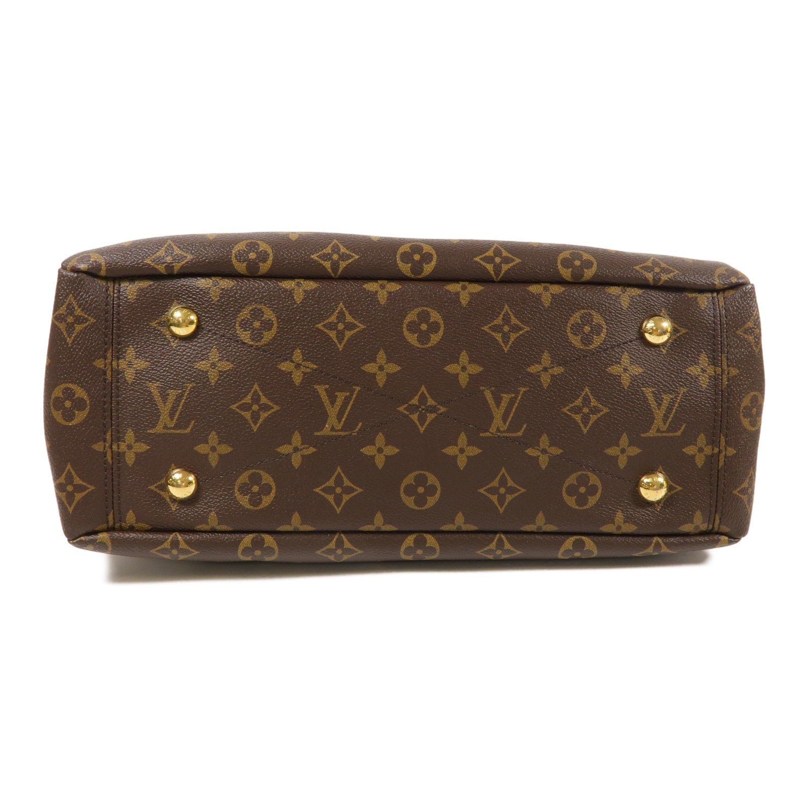 LOUIS VUITTON LV GHW Pallas 2 Way Shoulder Handbag M41175 Monogram Brown/Red