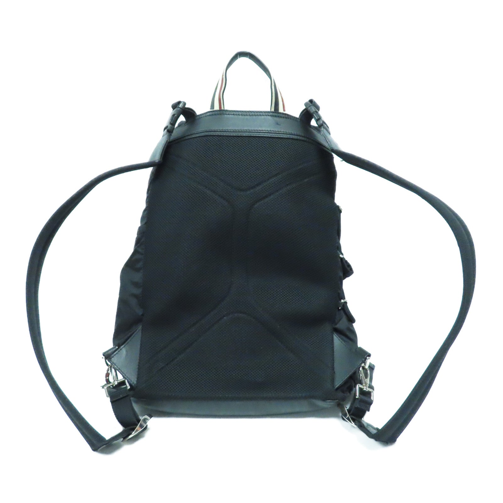 Salvatore Ferragamo 【激減優惠】尼龍/皮革Rucksack銀扣背包黑色