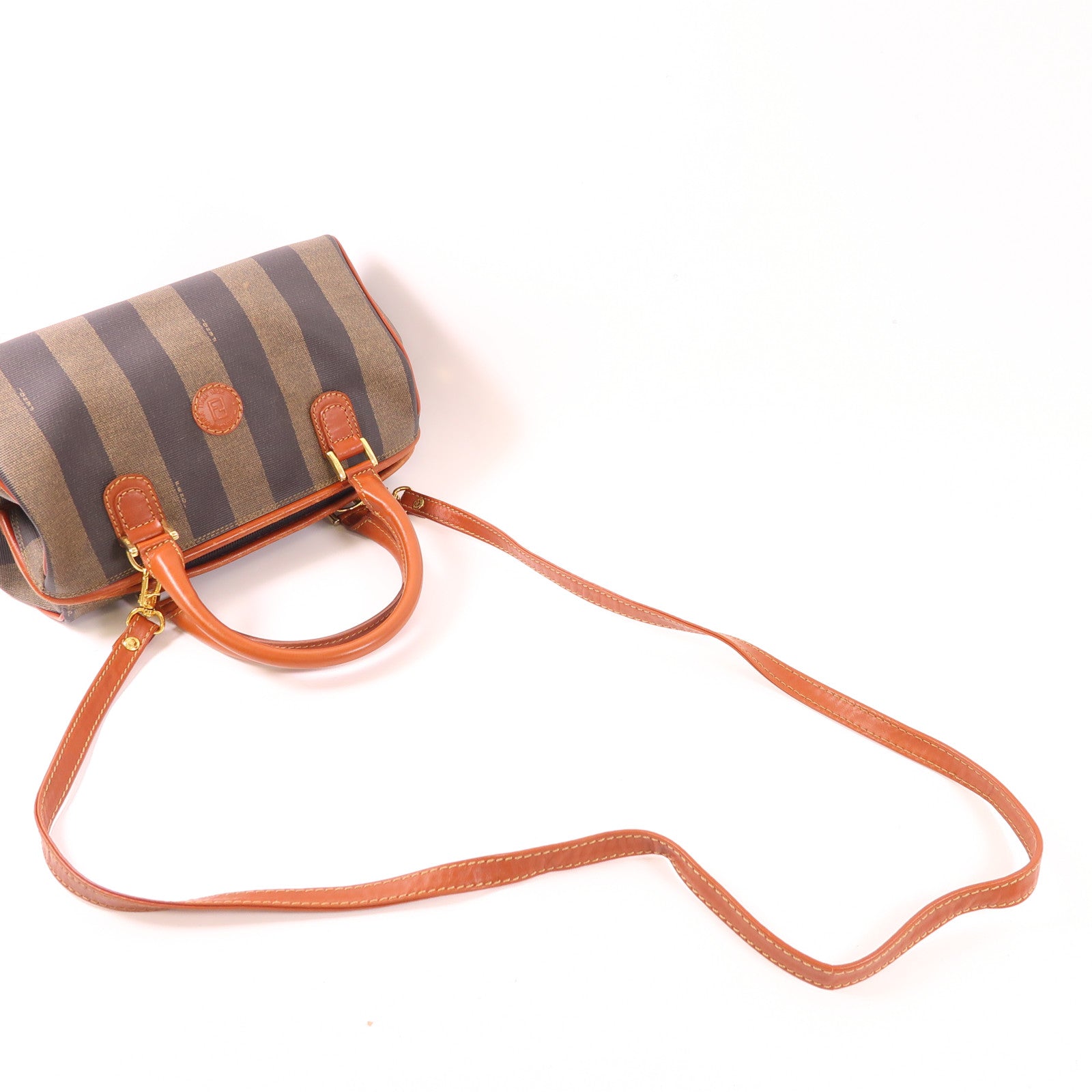 FENDI 【激減優惠】塗層帆布Vintage Pequin Convertible Boston Bag金扣手挽肩背兩用袋