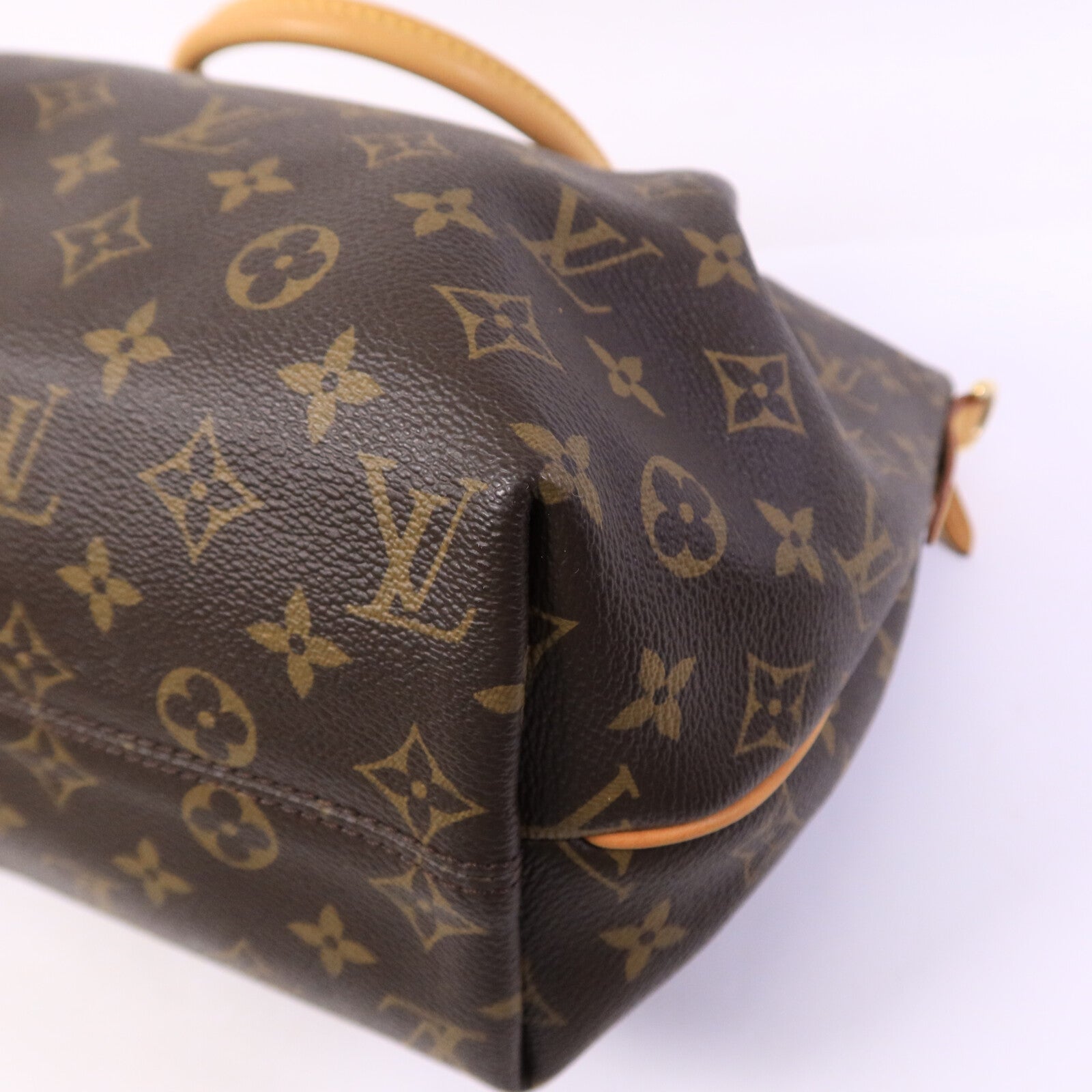 LOUIS VUITTON Monogram Turenne MM金扣手挽肩背兩用袋棕色