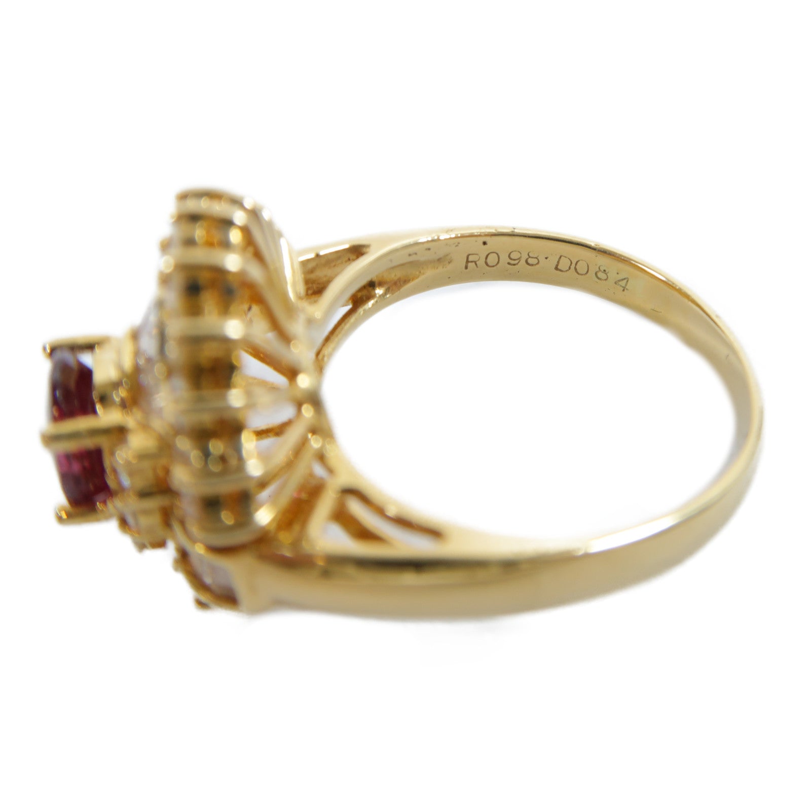 JEWELRY 【激減優惠】18K黃金Ruby Diamond Ring 0.84ct鑽石/0.98ct紅寶石戒指US#7.25