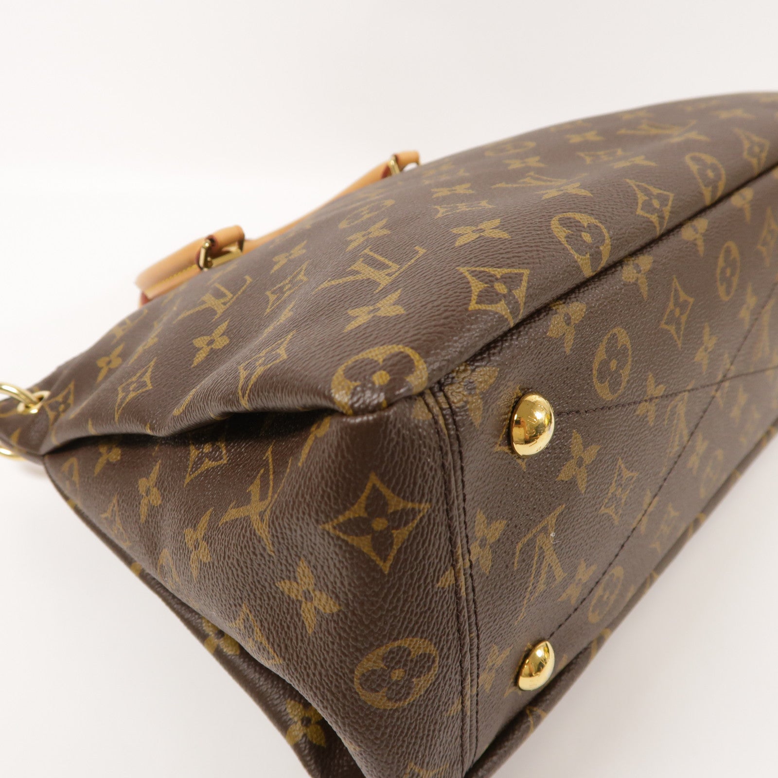 LOUIS VUITTON LV GHW Pallas 2 Way Shoulder Handbag M41175 Monogram Brown/Red