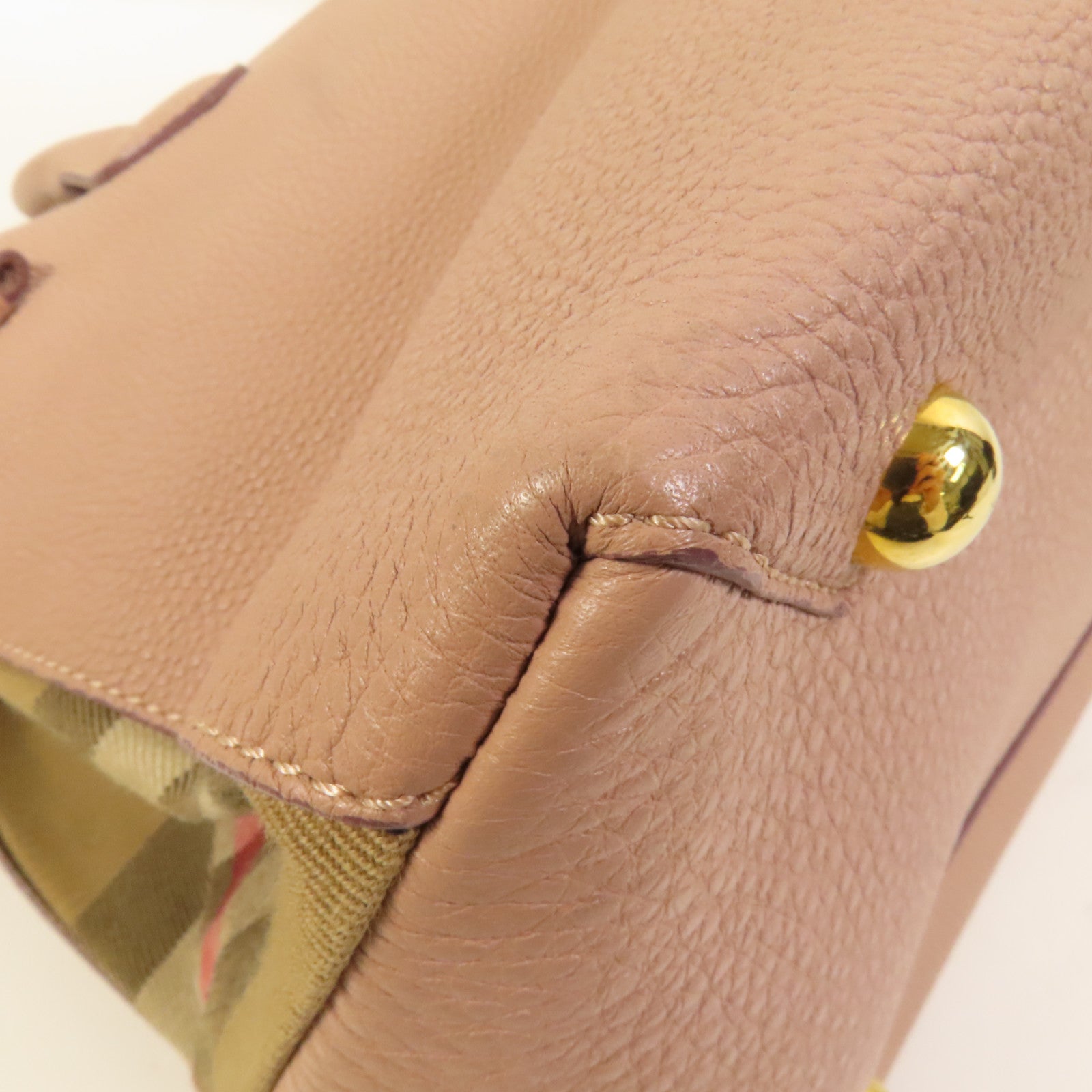 BURBERRY 牛皮皮革2 Way Shoulder金扣手挽肩背兩用袋