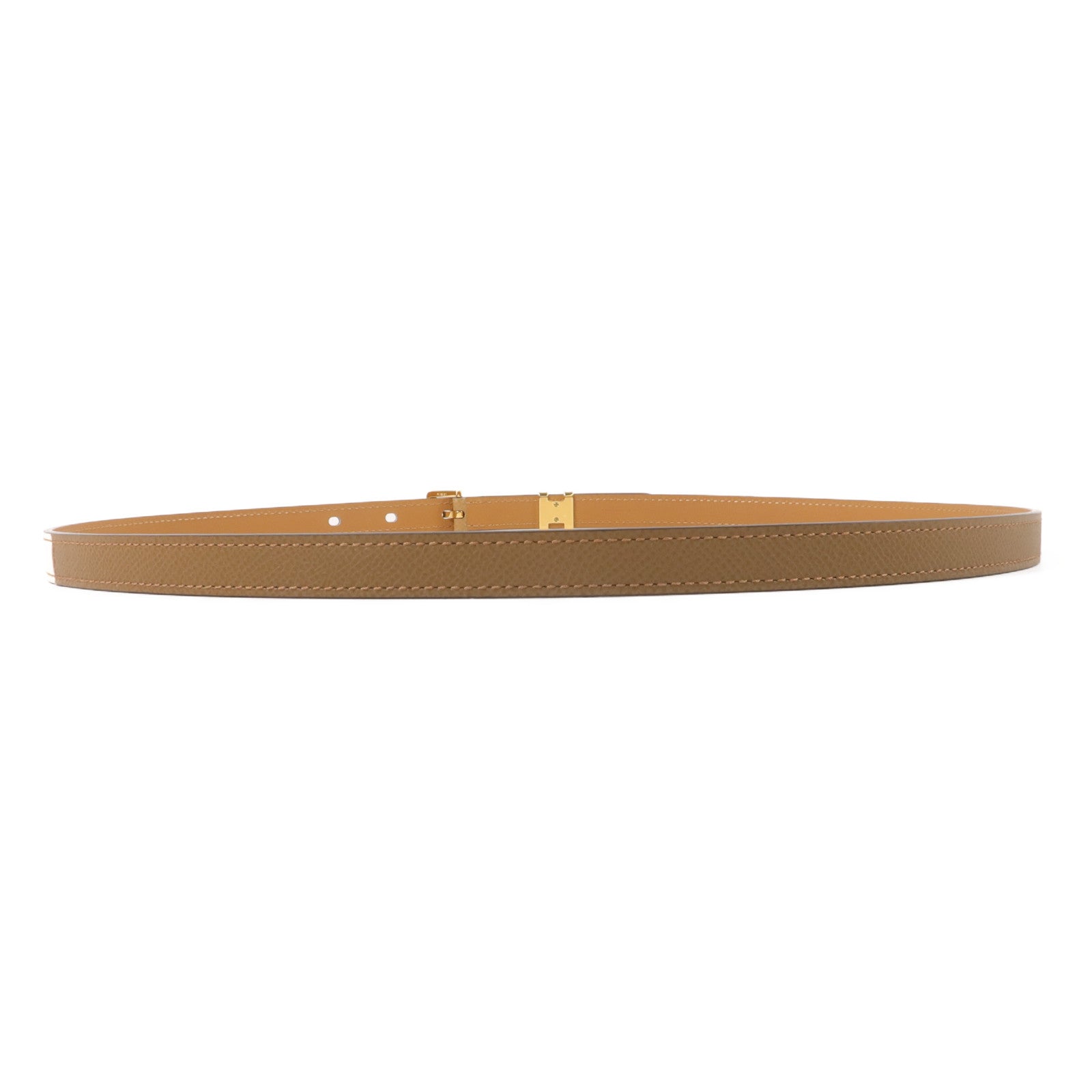 HERMES Epsom皮革Pop H 15 Belt 90cm皮帶Nata/Chai/Beige Marfa