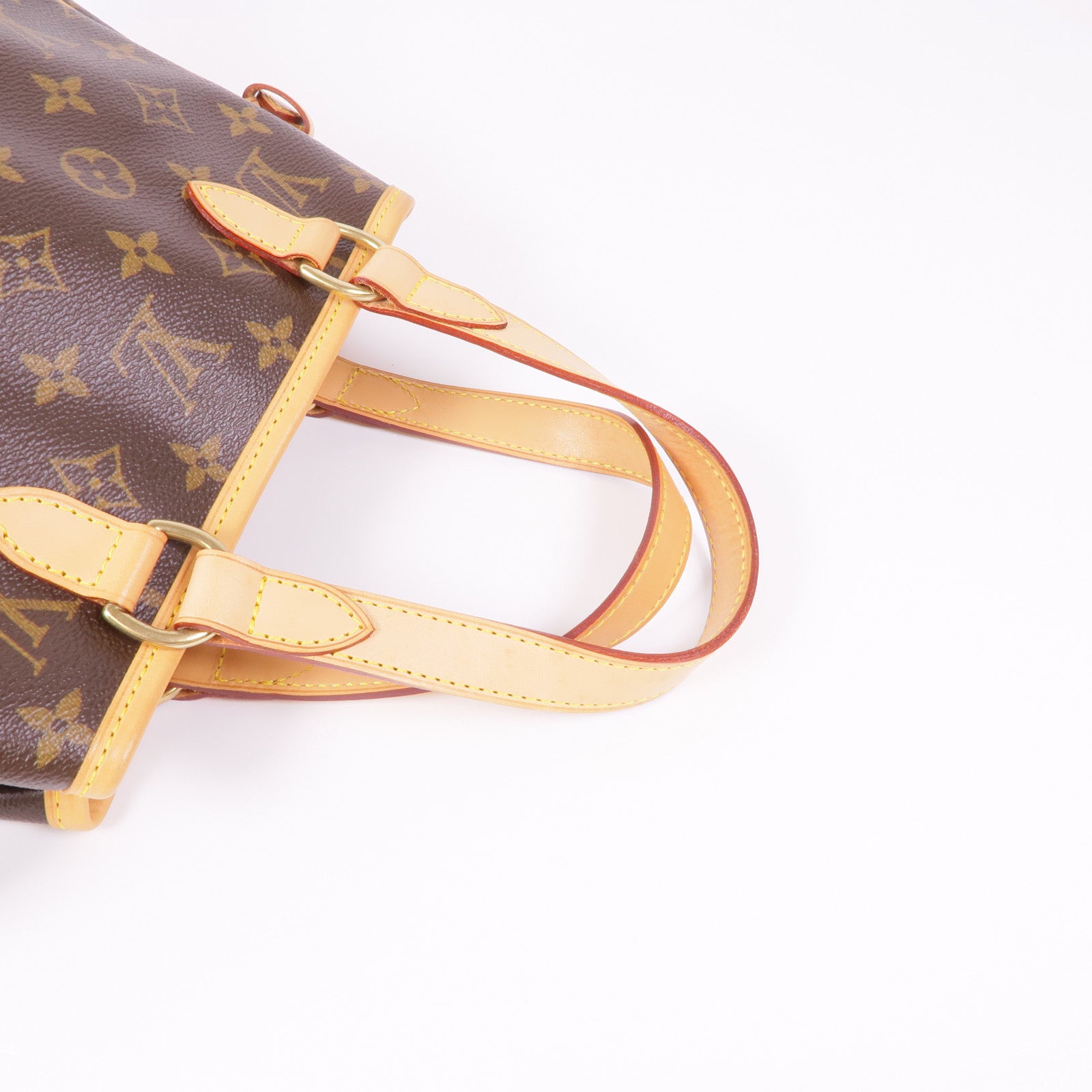 LOUIS VUITTON Monogram Batignolles金扣手挽袋棕色
