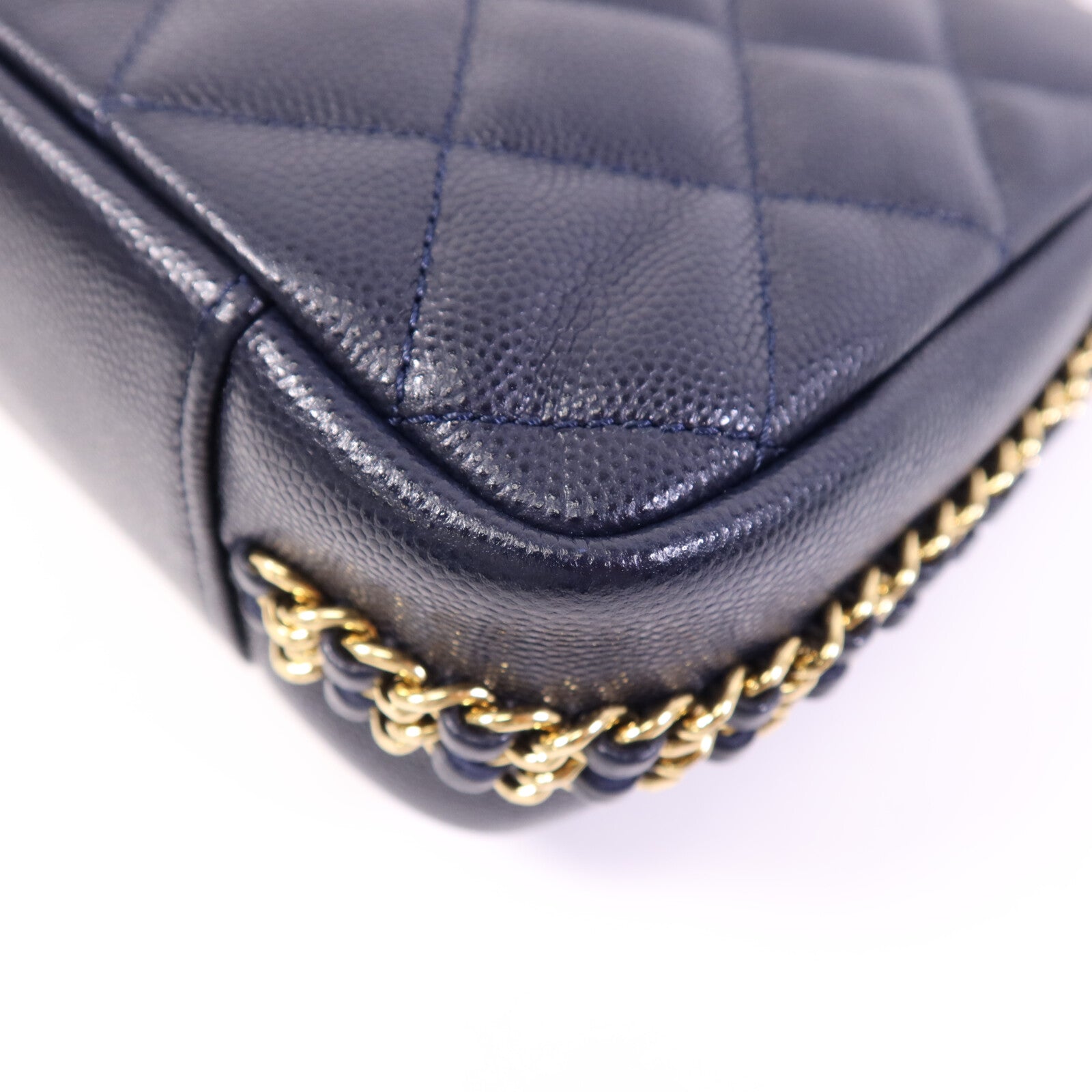 CHANEL 牛皮皮革Shoulder Bag金扣鏈帶肩背袋