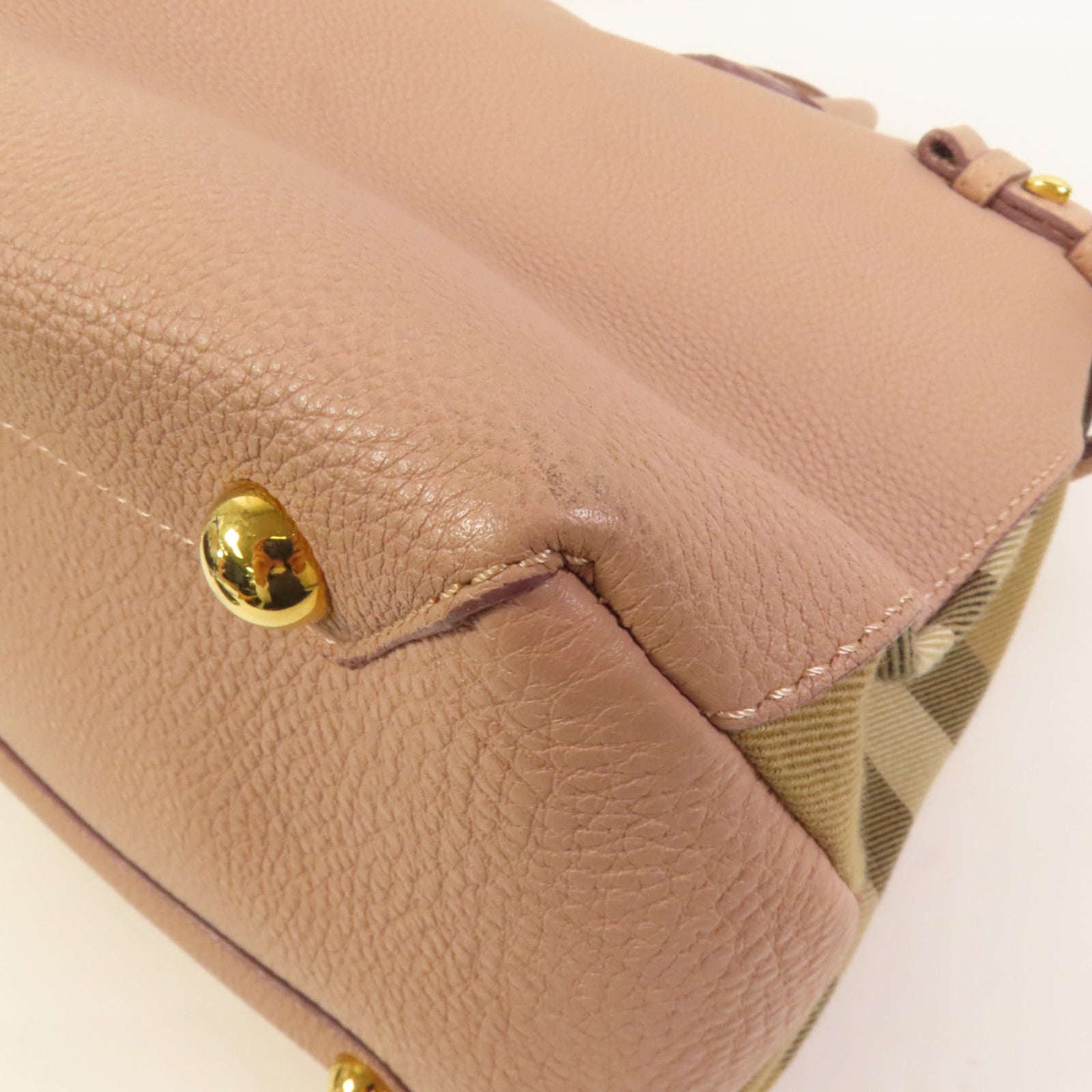 BURBERRY 牛皮皮革2 Way Shoulder金扣手挽肩背兩用袋