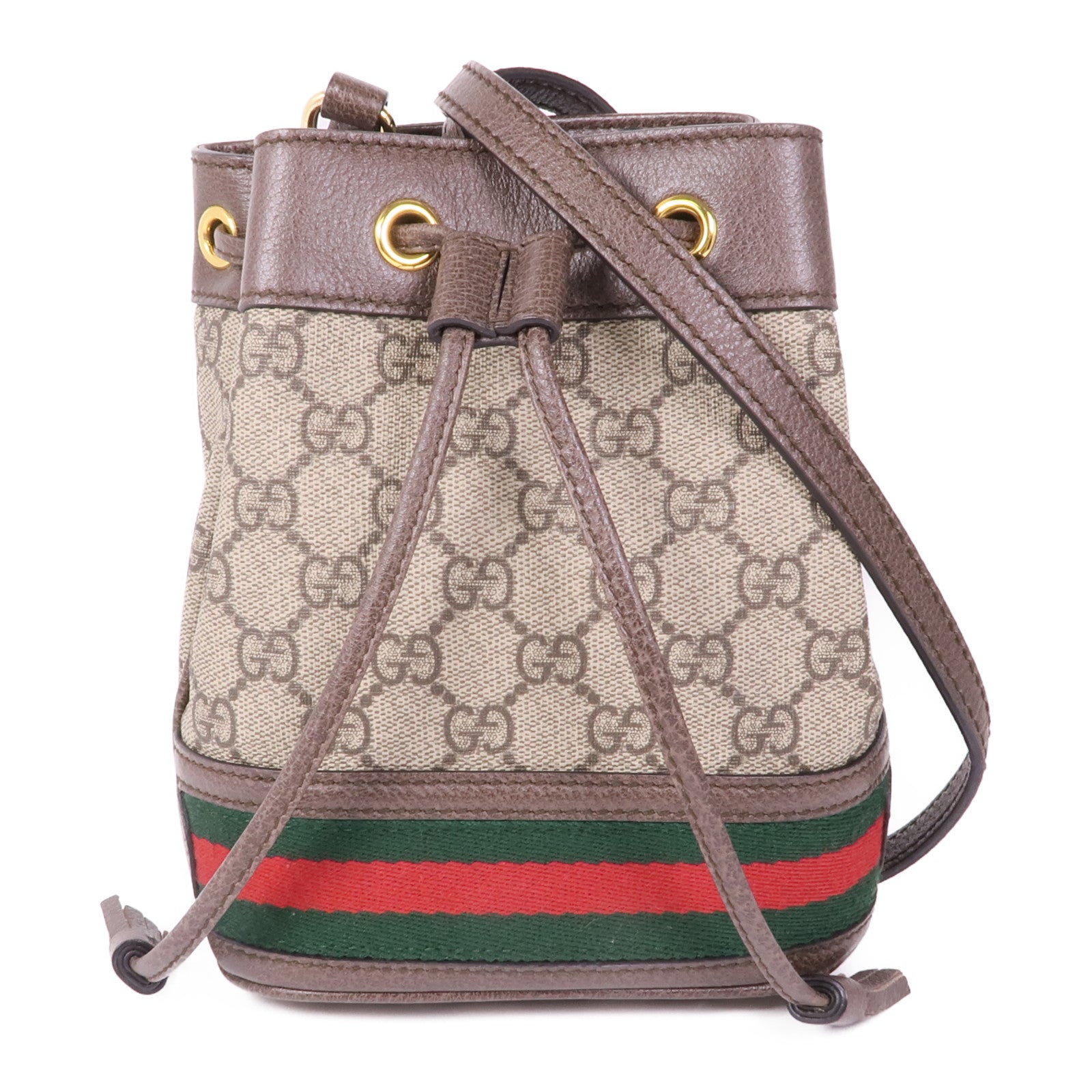 GUCCI 塗層帆布Ophidia Mini Bucket金扣肩背袋