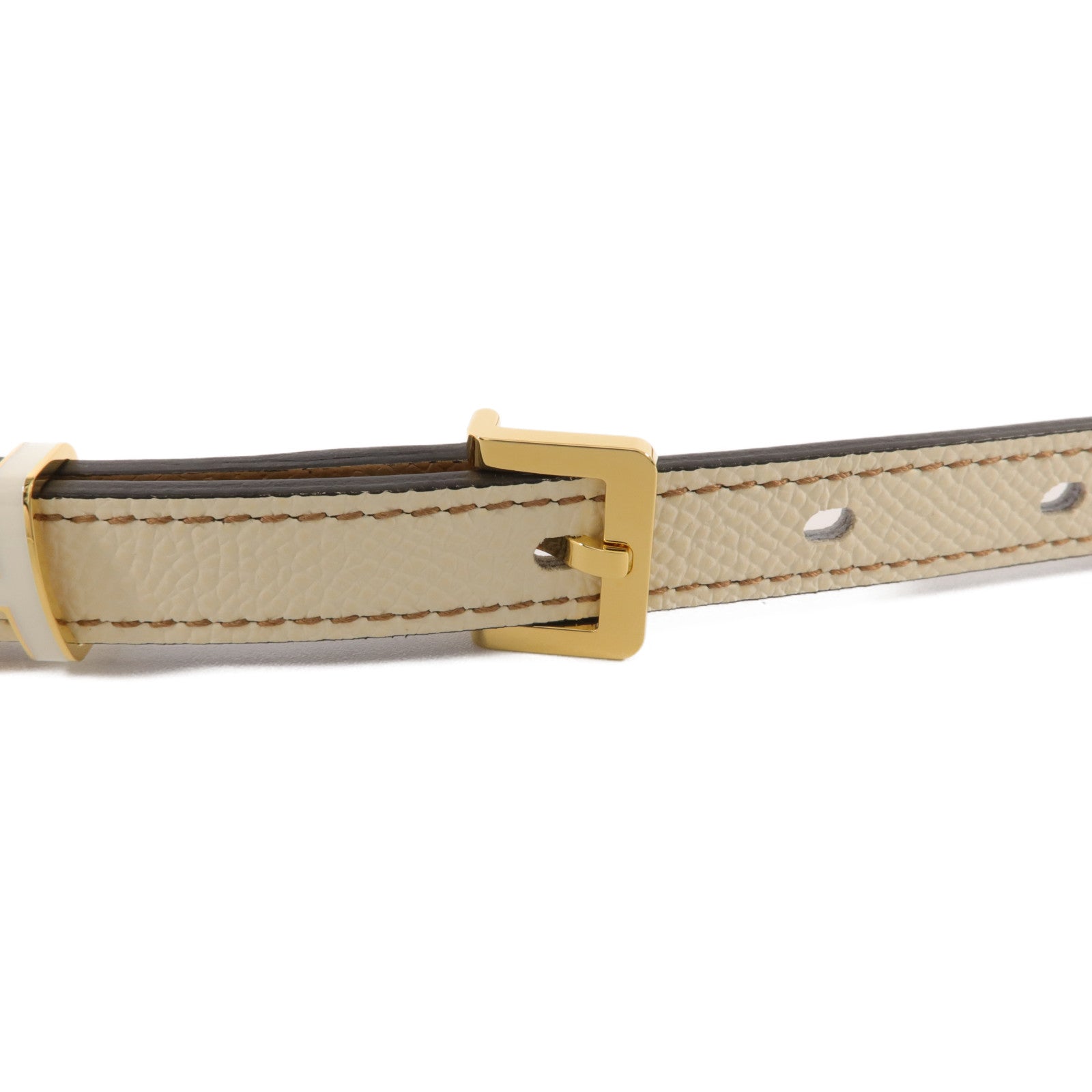 HERMES Epsom皮革Pop H 15 Belt 90cm皮帶Nata/Chai/Beige Marfa