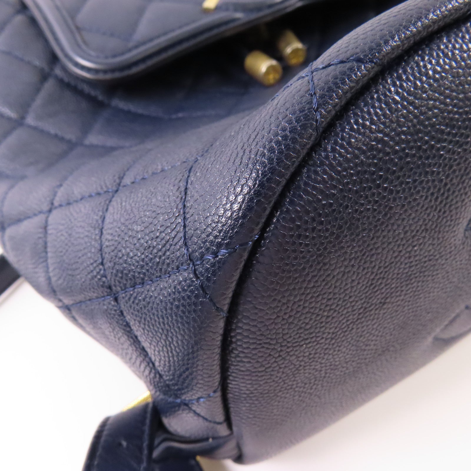 CHANEL 【激減優惠】牛皮皮革Backpack金扣鏈帶背包