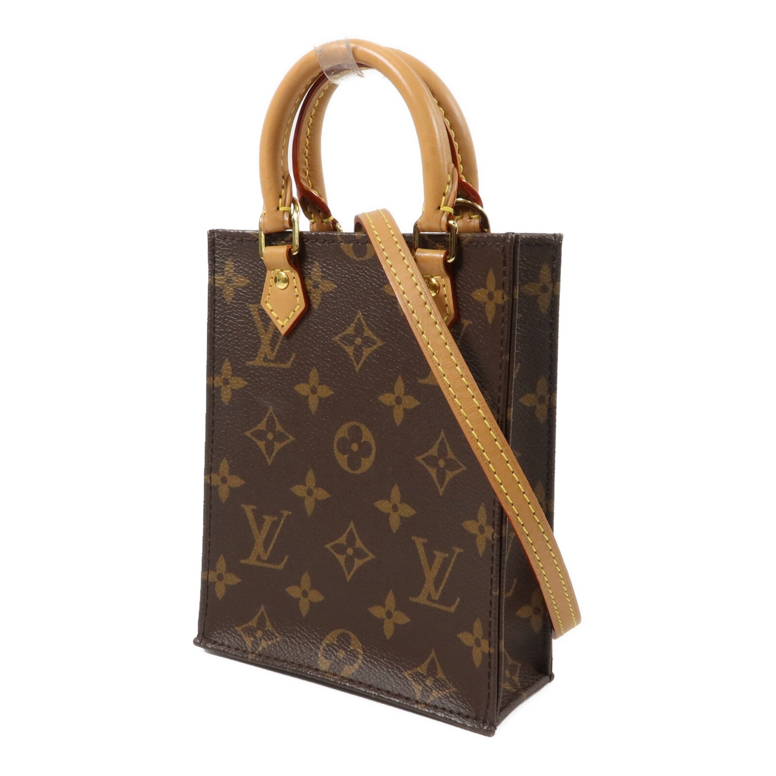LOUIS VUITTON Monogram Petit Sac Plat手挽肩背兩用袋