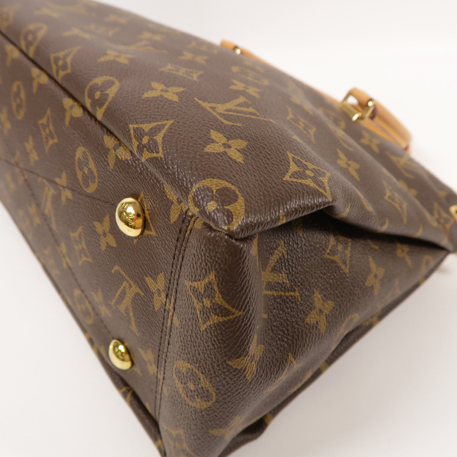 LOUIS VUITTON LV GHW Pallas 2 Way Shoulder Handbag M41175 Monogram Brown/Red