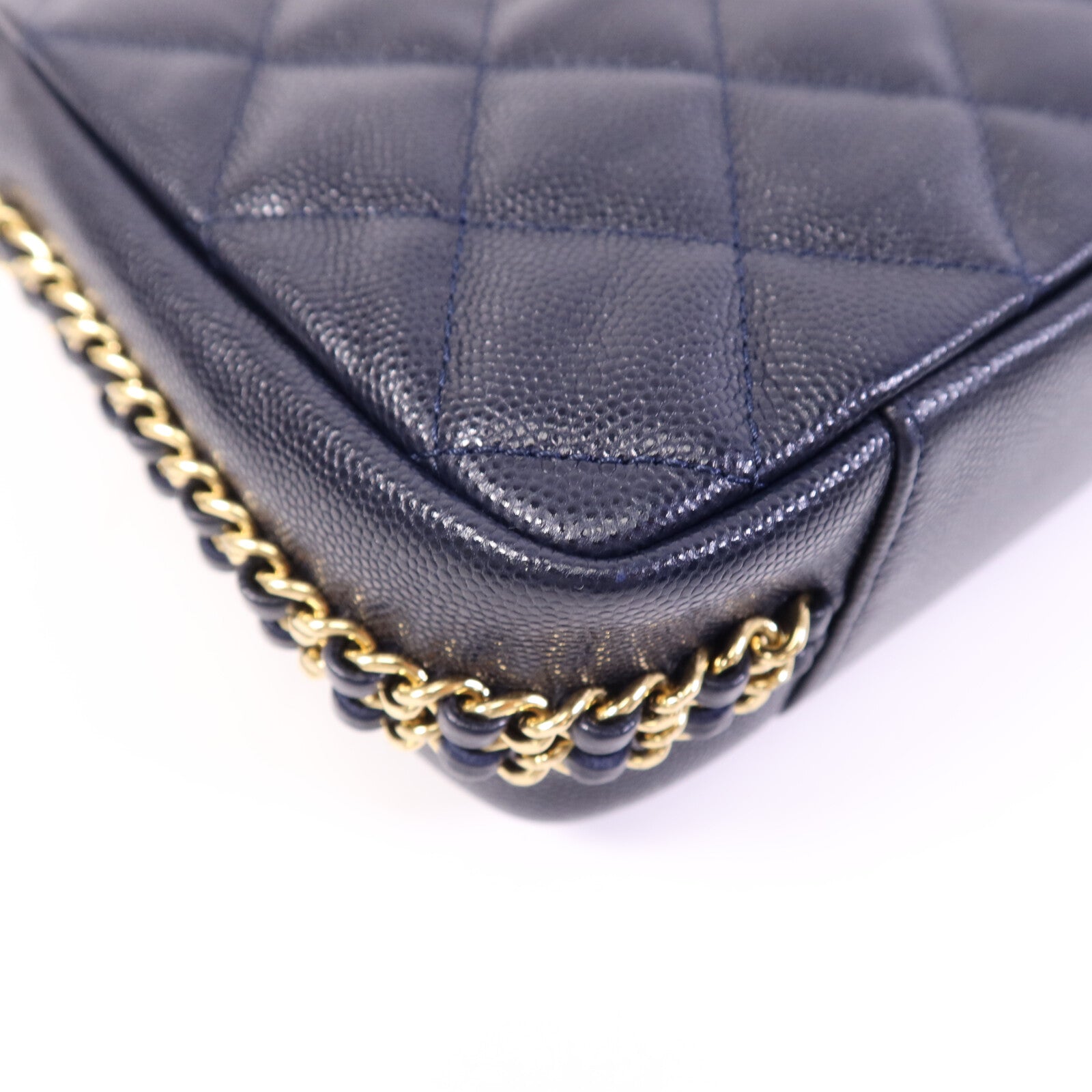 CHANEL 牛皮皮革Shoulder Bag金扣鏈帶肩背袋