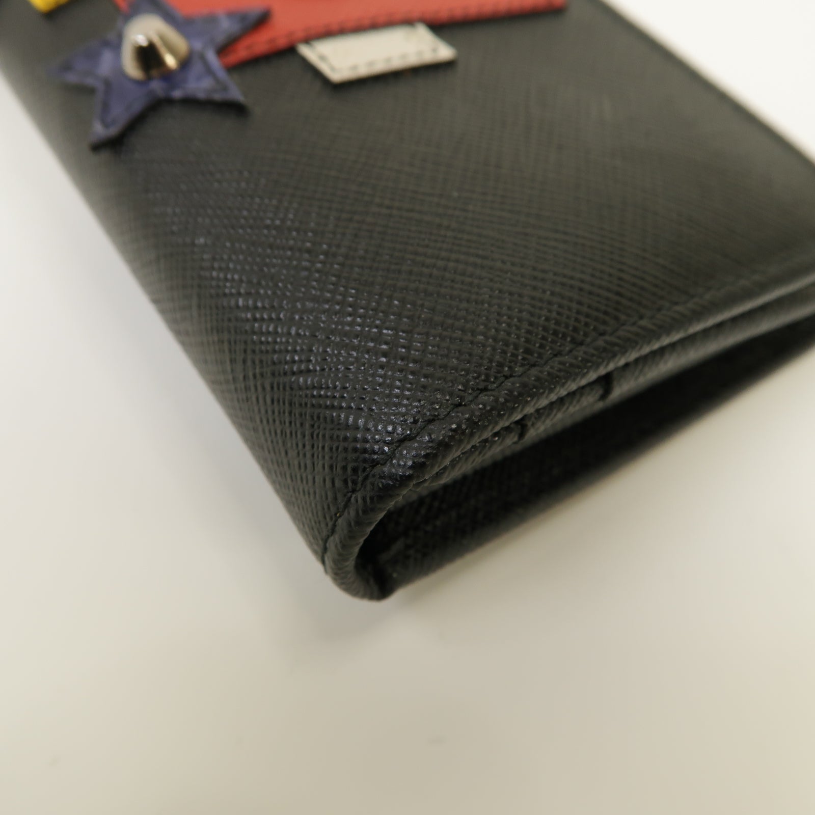 PRADA 牛皮皮革Long wallet金扣長錢包黒色