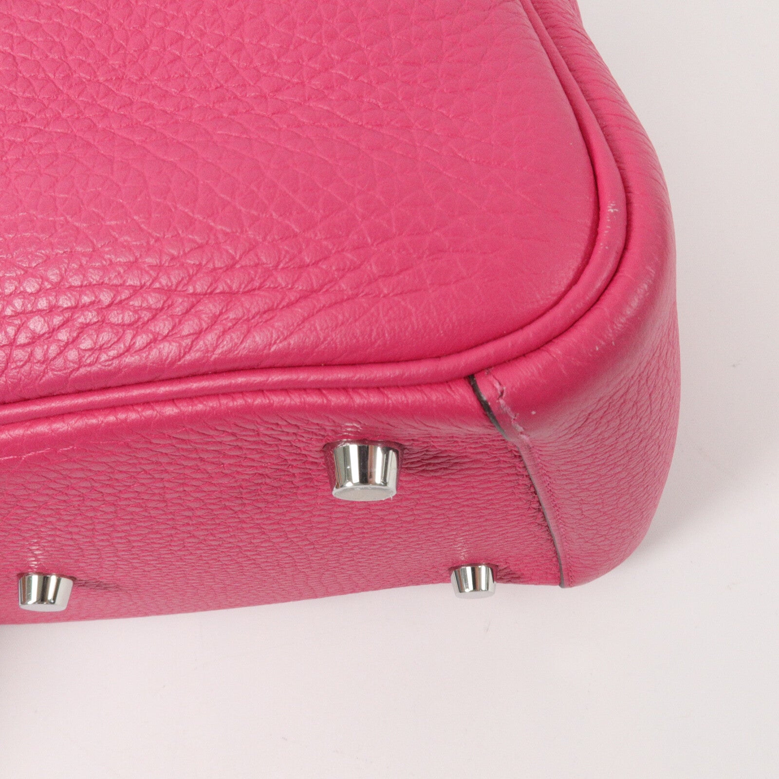 HERMES Clemence皮革Lindy 26手挽肩背兩用袋Rose Extreme