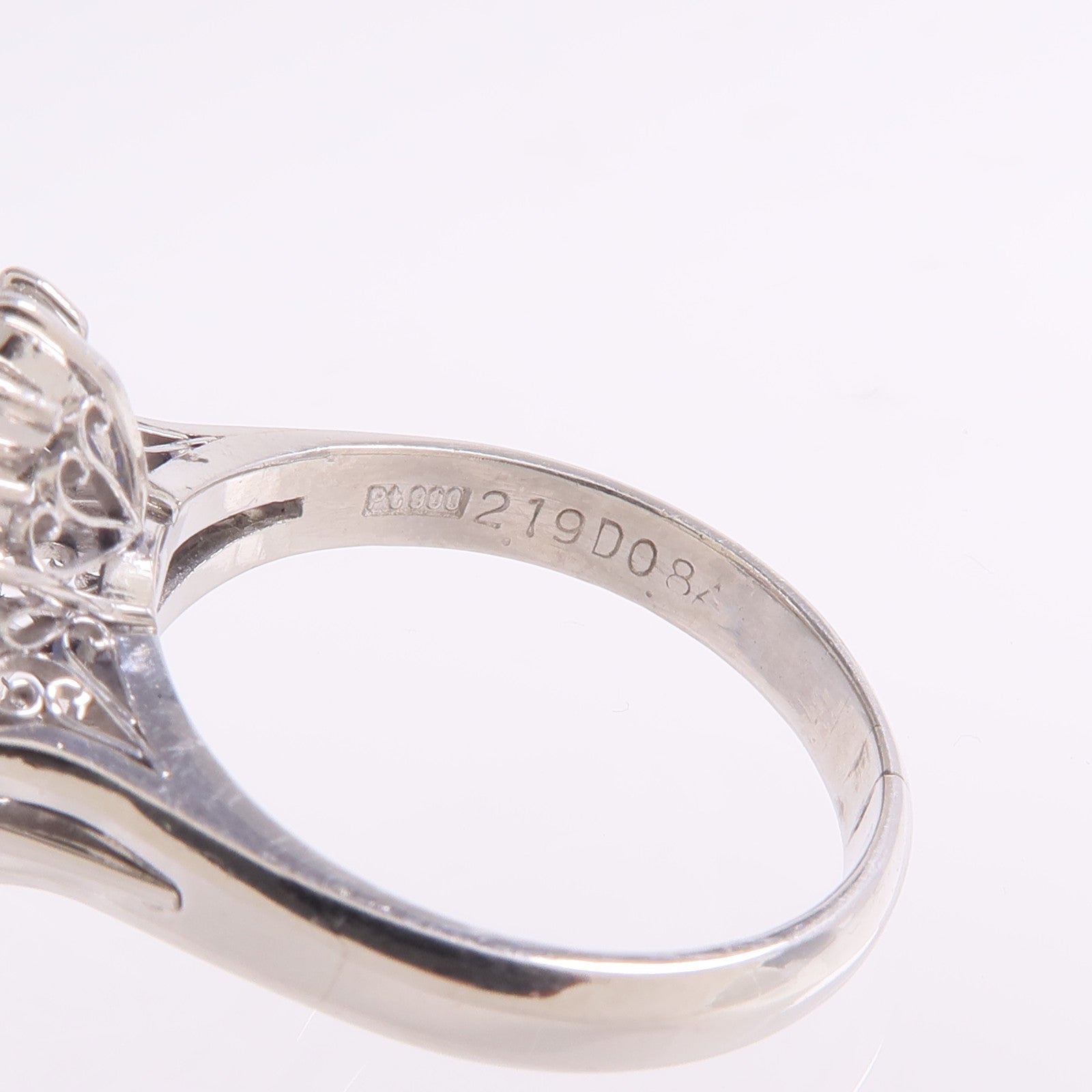JEWELRY 【激減優惠】PT900鉑金Sapphire Diamond Ring藍寶石/鑽石戒指US#7