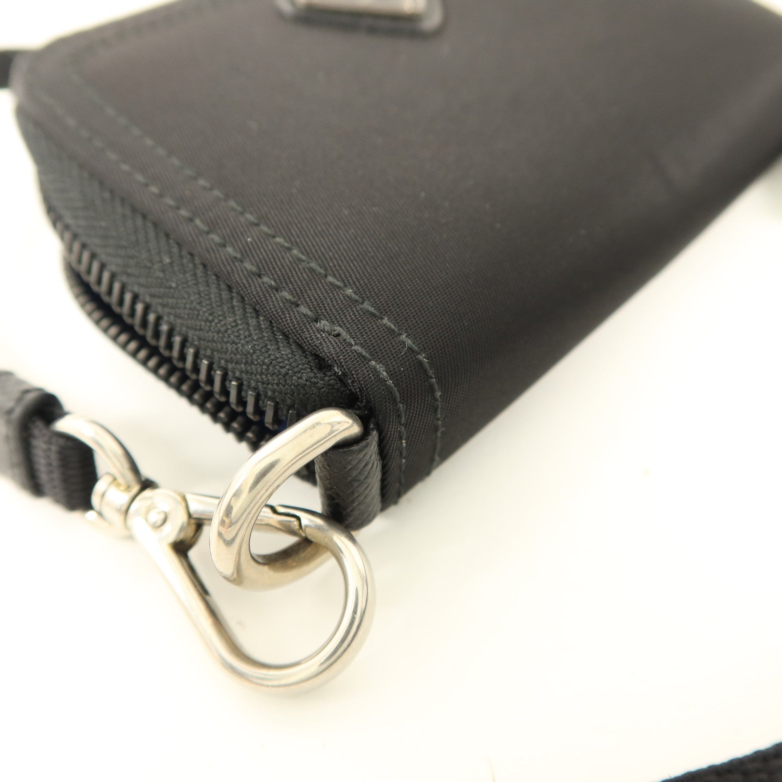 PRADA 尼龍Card Case With Strap銀扣卡片套